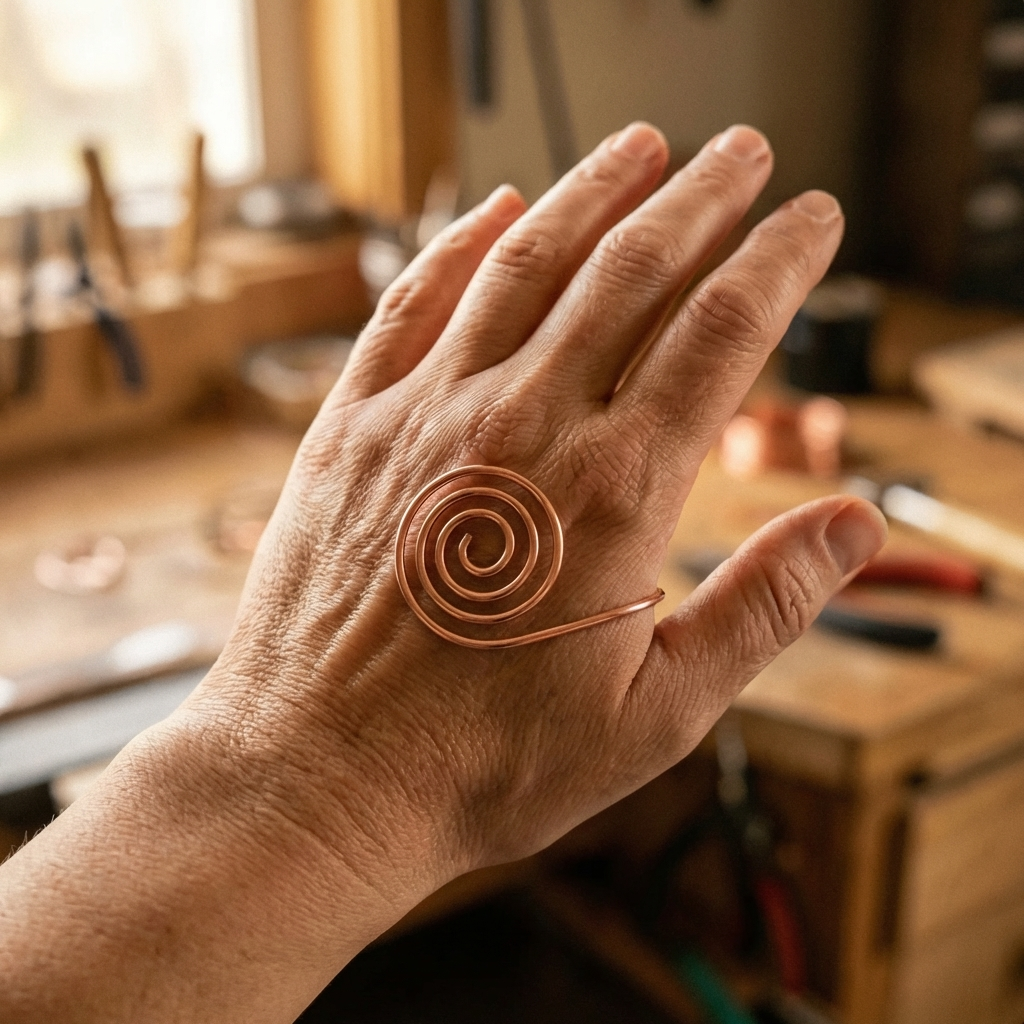 Copper Jewelry Flow Copper Hand Spiral