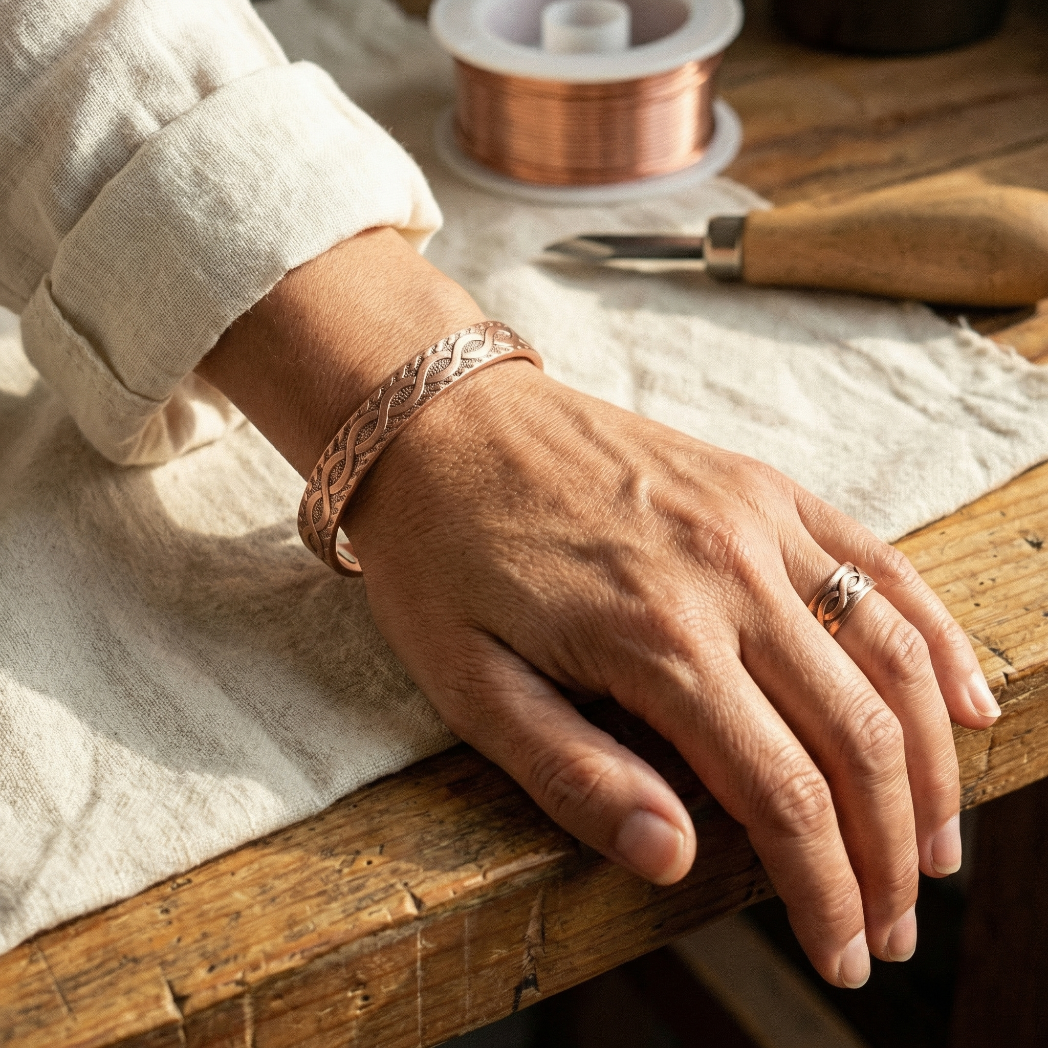 Copper Jewelry Knot Copper Set