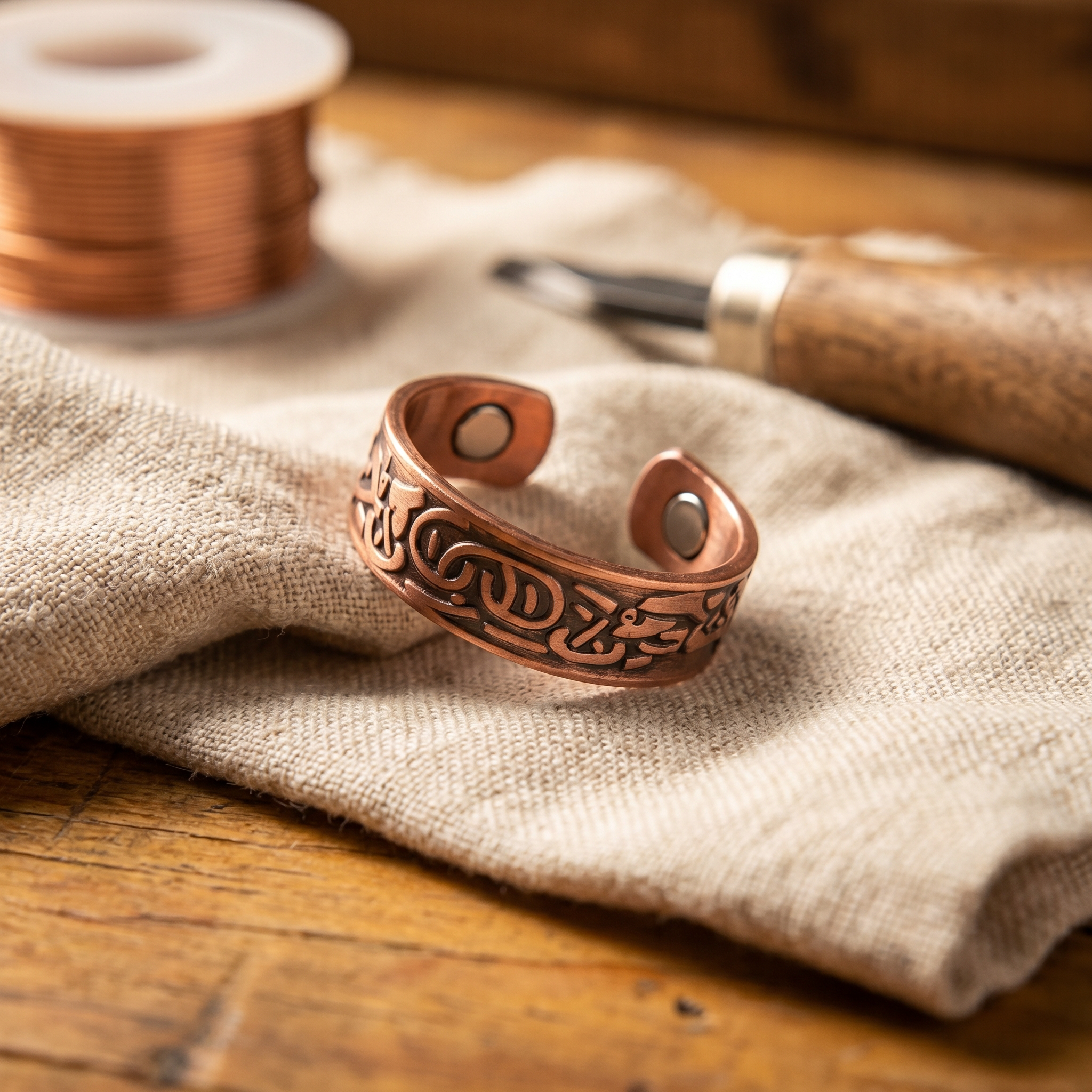 Copper Jewelry Burr Copper Ring