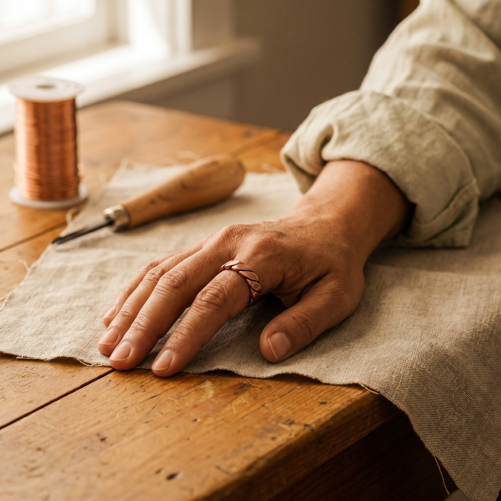 Copper Jewelry Knap Copper Ring