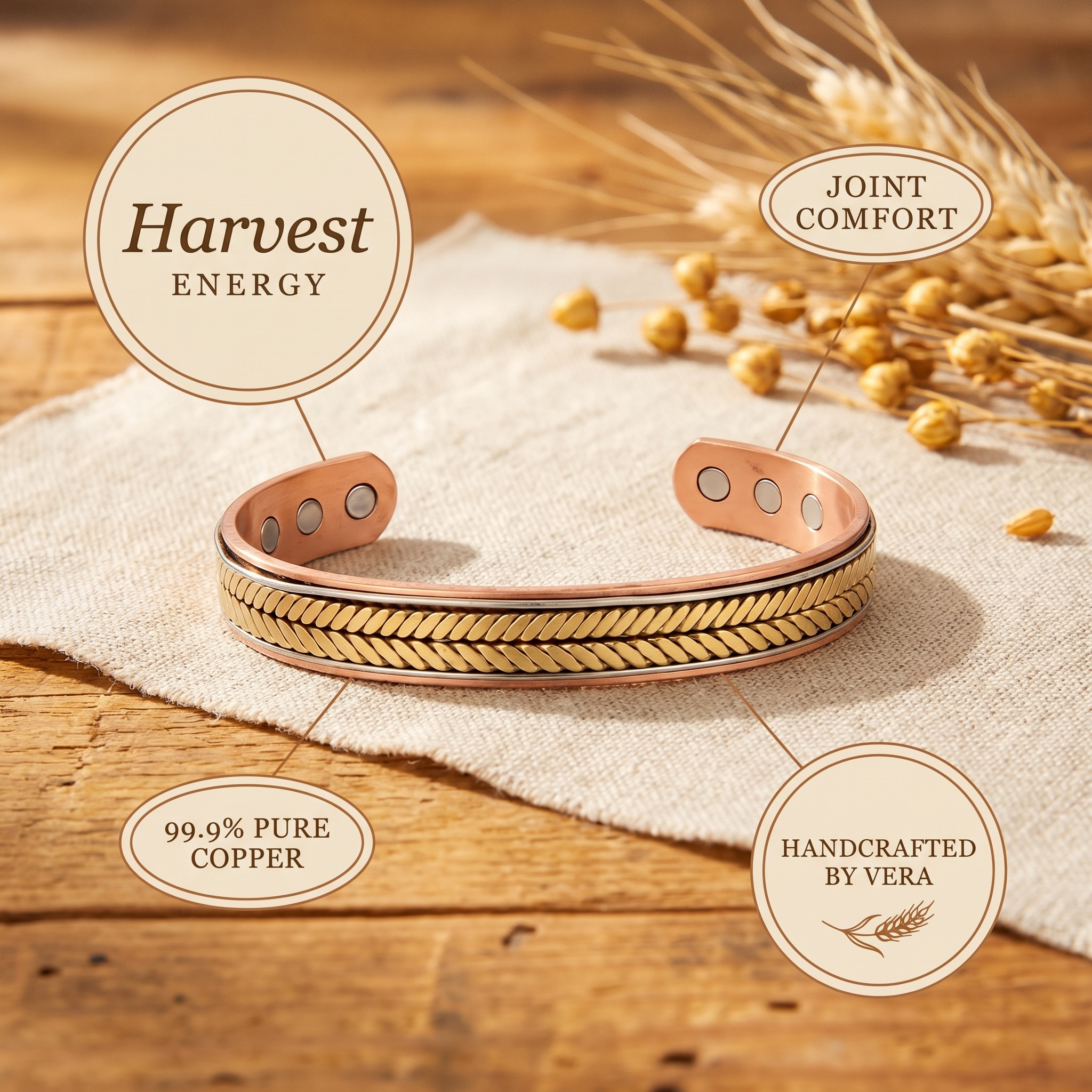 Copper Jewelry Harvest Copper Bracelet