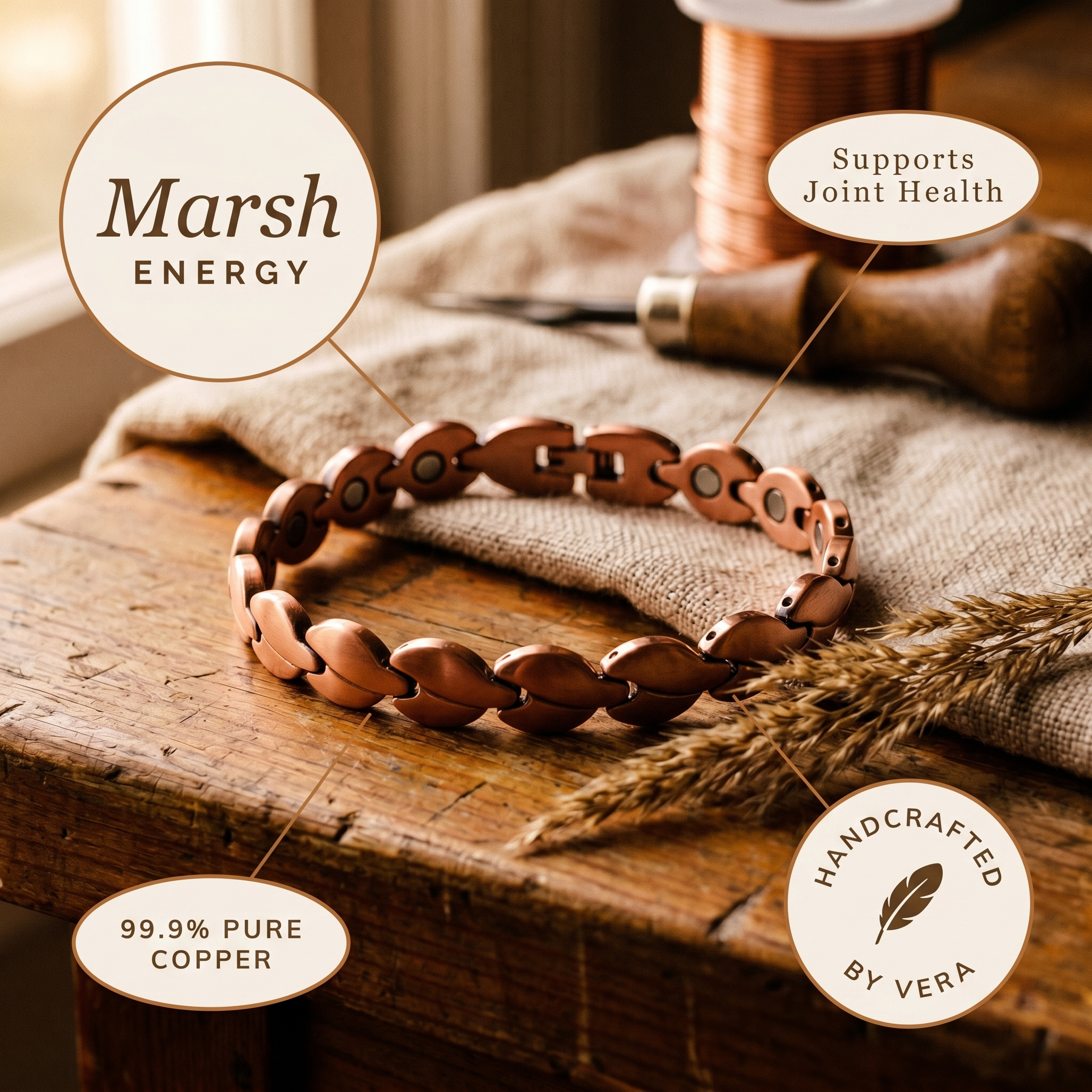 Copper Jewelry Marsh Copper Anklet
