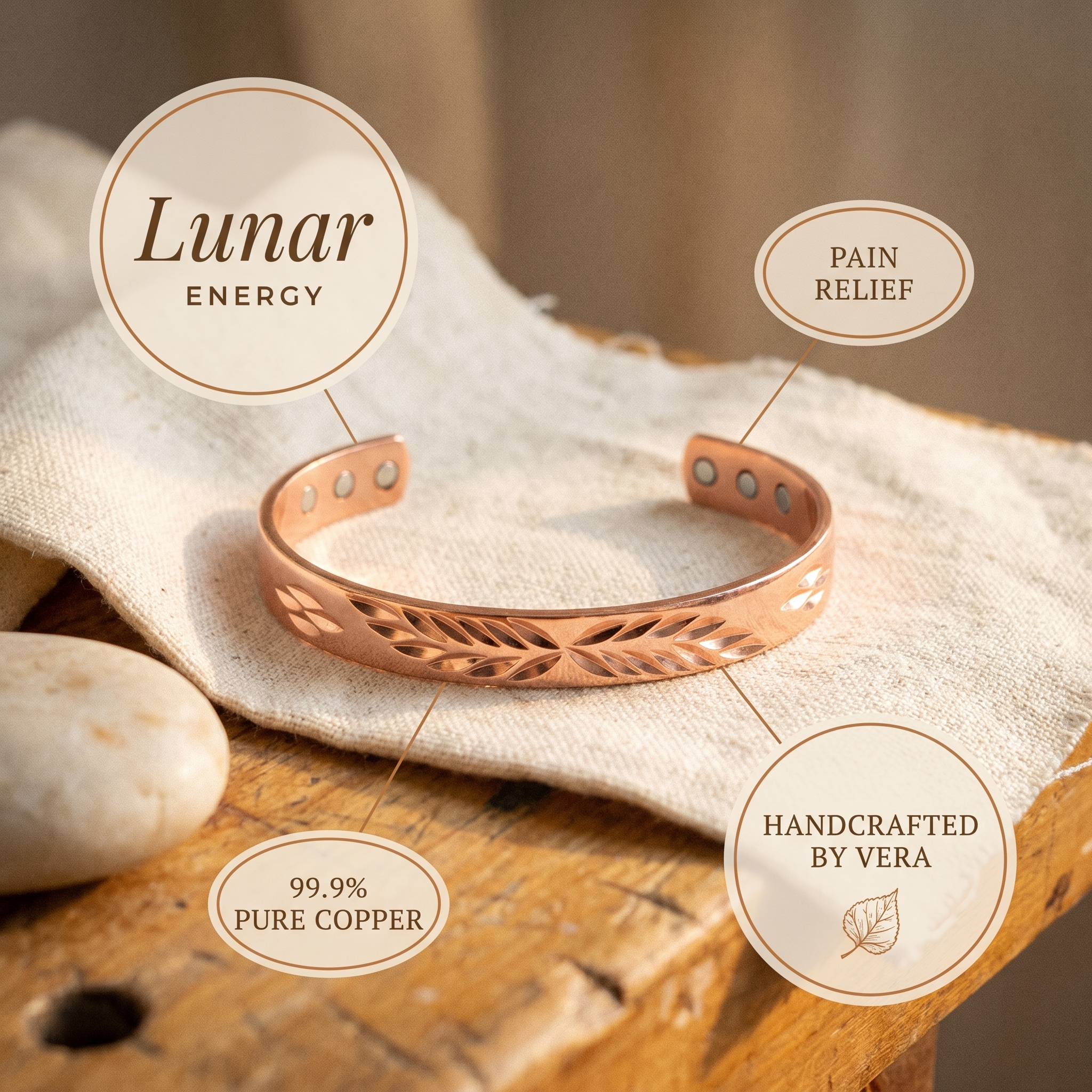 Copper Jewelry Lunar Copper Bracelet