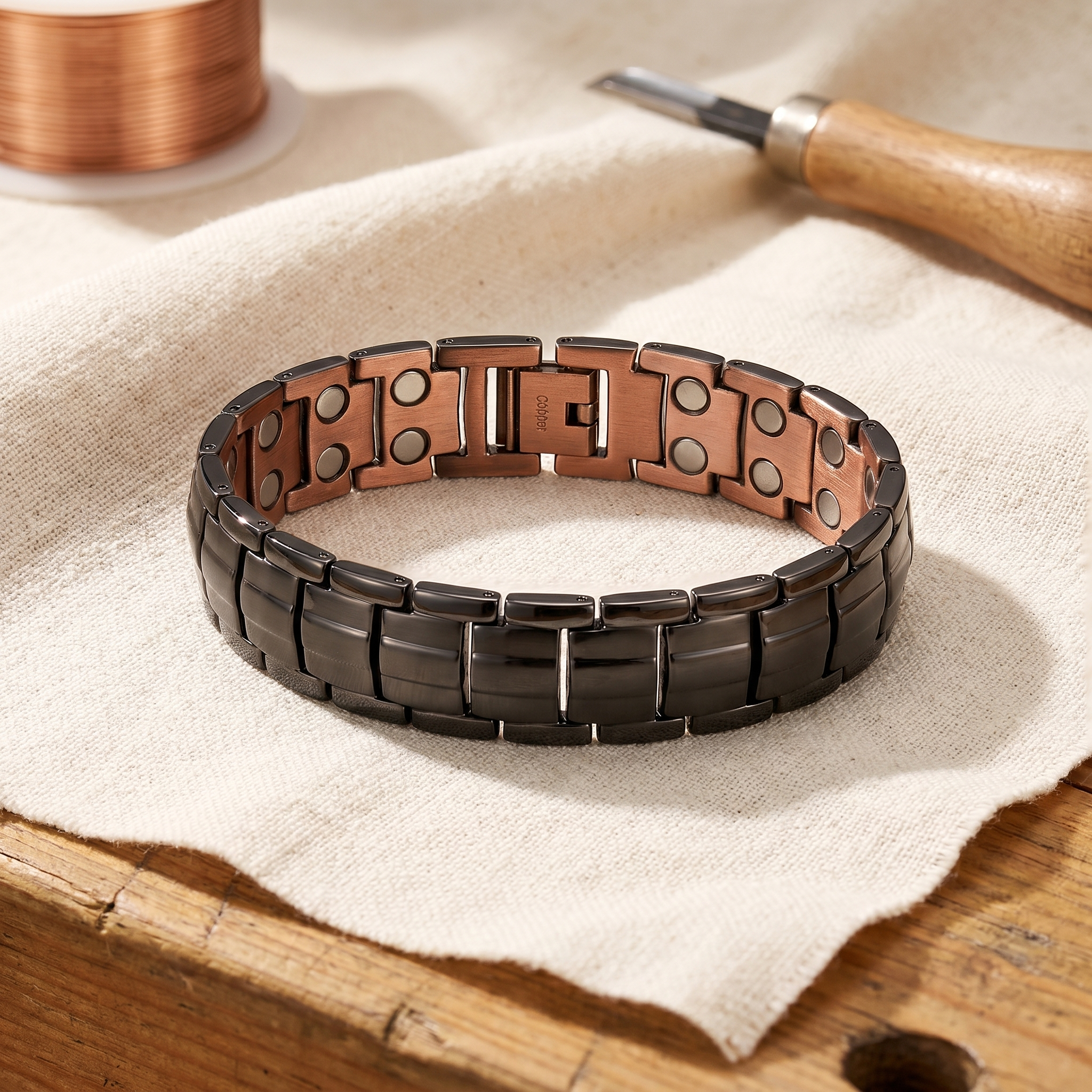 Copper Jewelry Ochre Men's Copper Bracelet