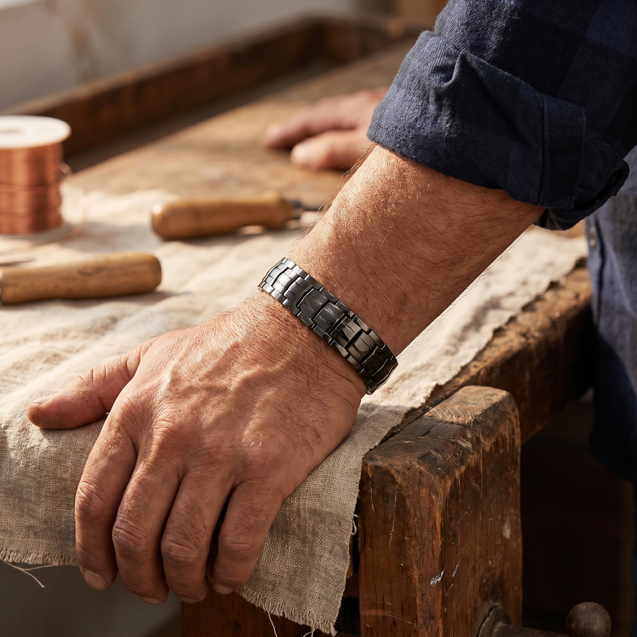 Copper Jewelry Ochre Men's Copper Bracelet