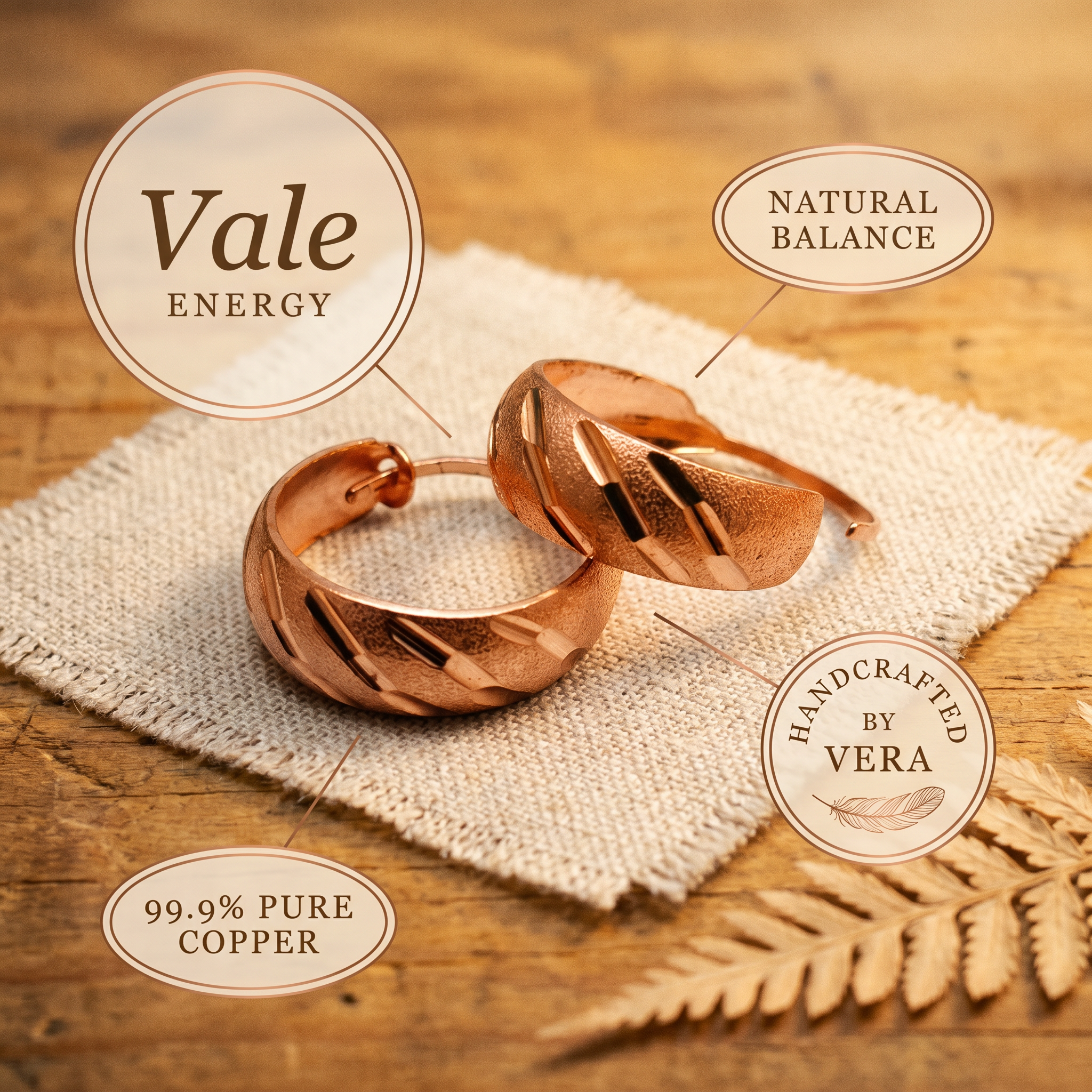 Copper Jewelry Vale Copper Earrings