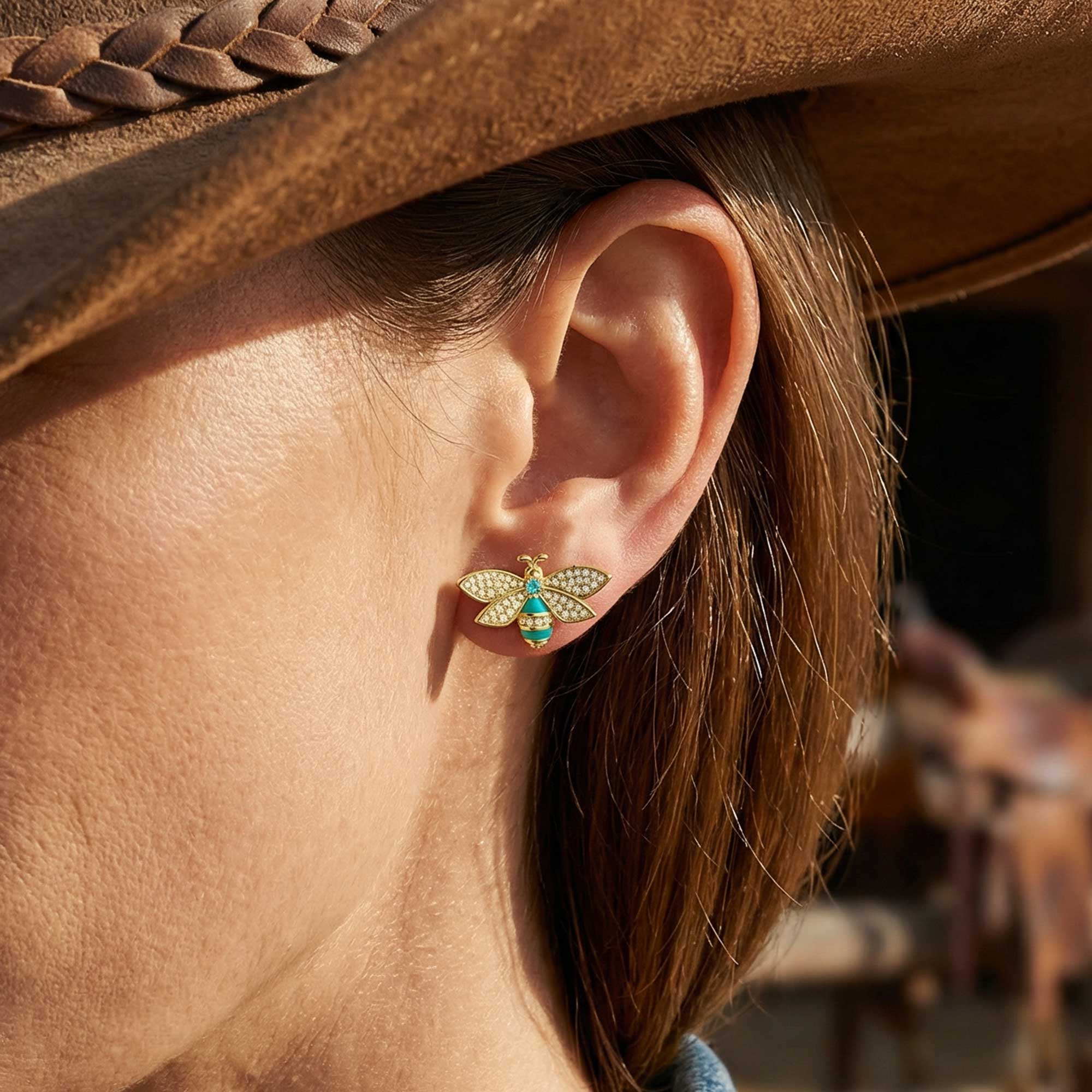 Hive Echo Earrings - Aquamarine