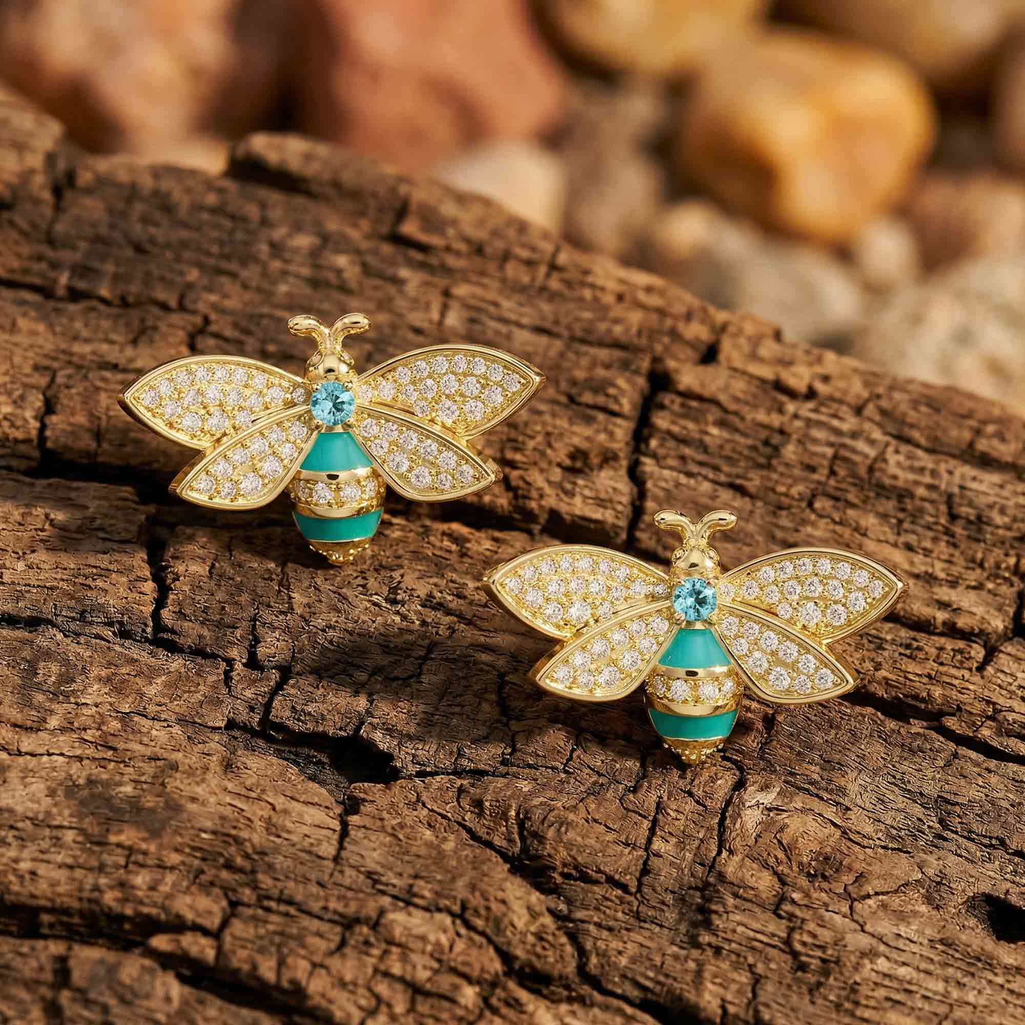 Hive Echo Earrings - Aquamarine