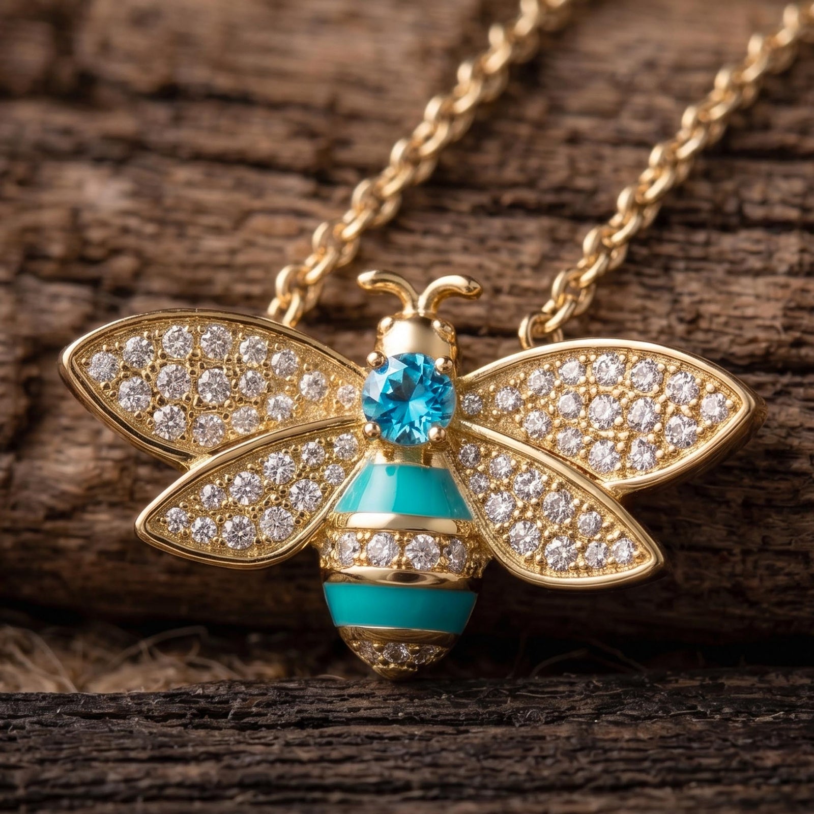 Hive Echo Necklace - Aquamarine