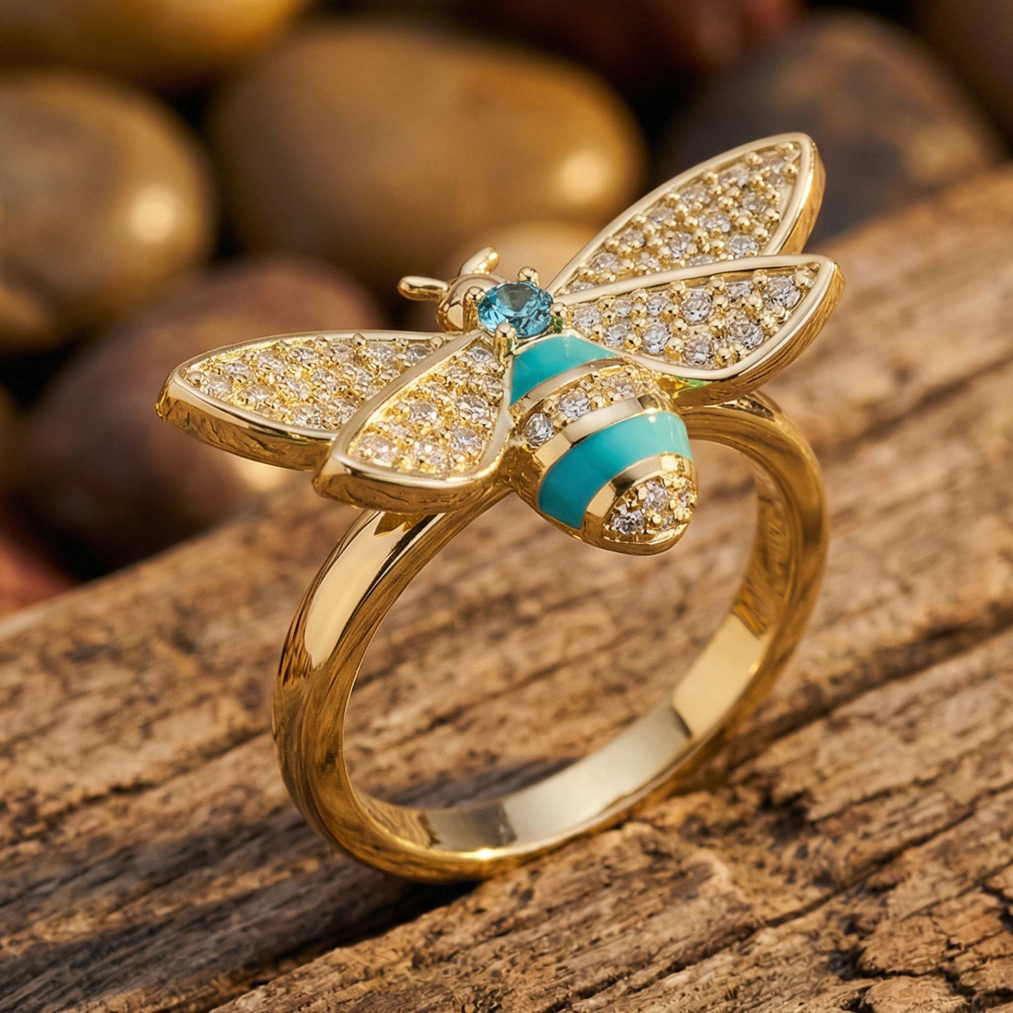 Hive Echo Ring - Aquamarine