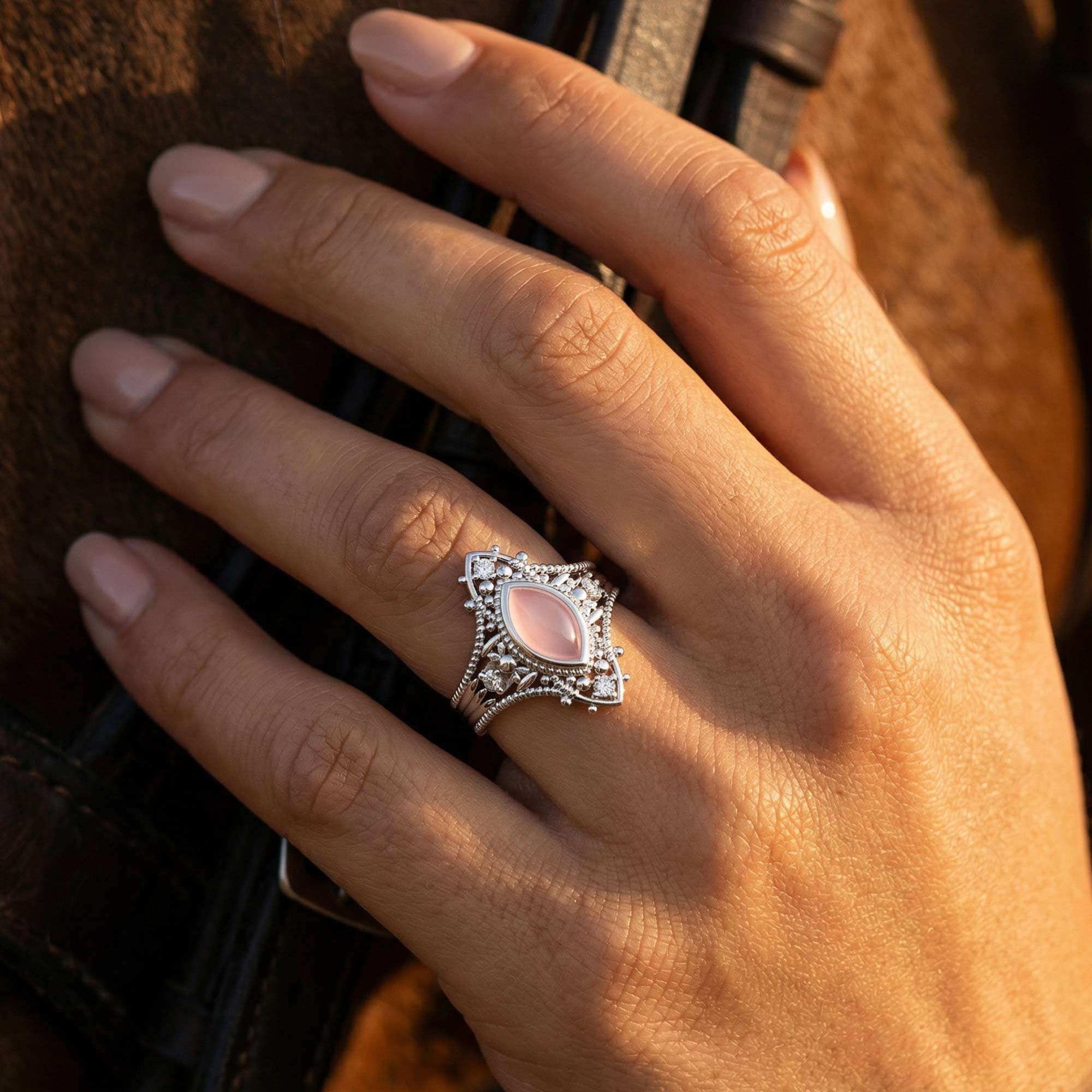 Holy Prayer Ring - Rose Quartz