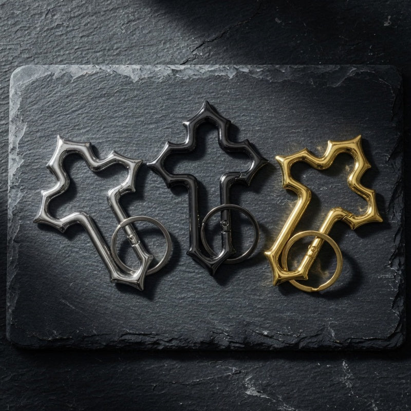 Gothic Cross Carabiner Keychain