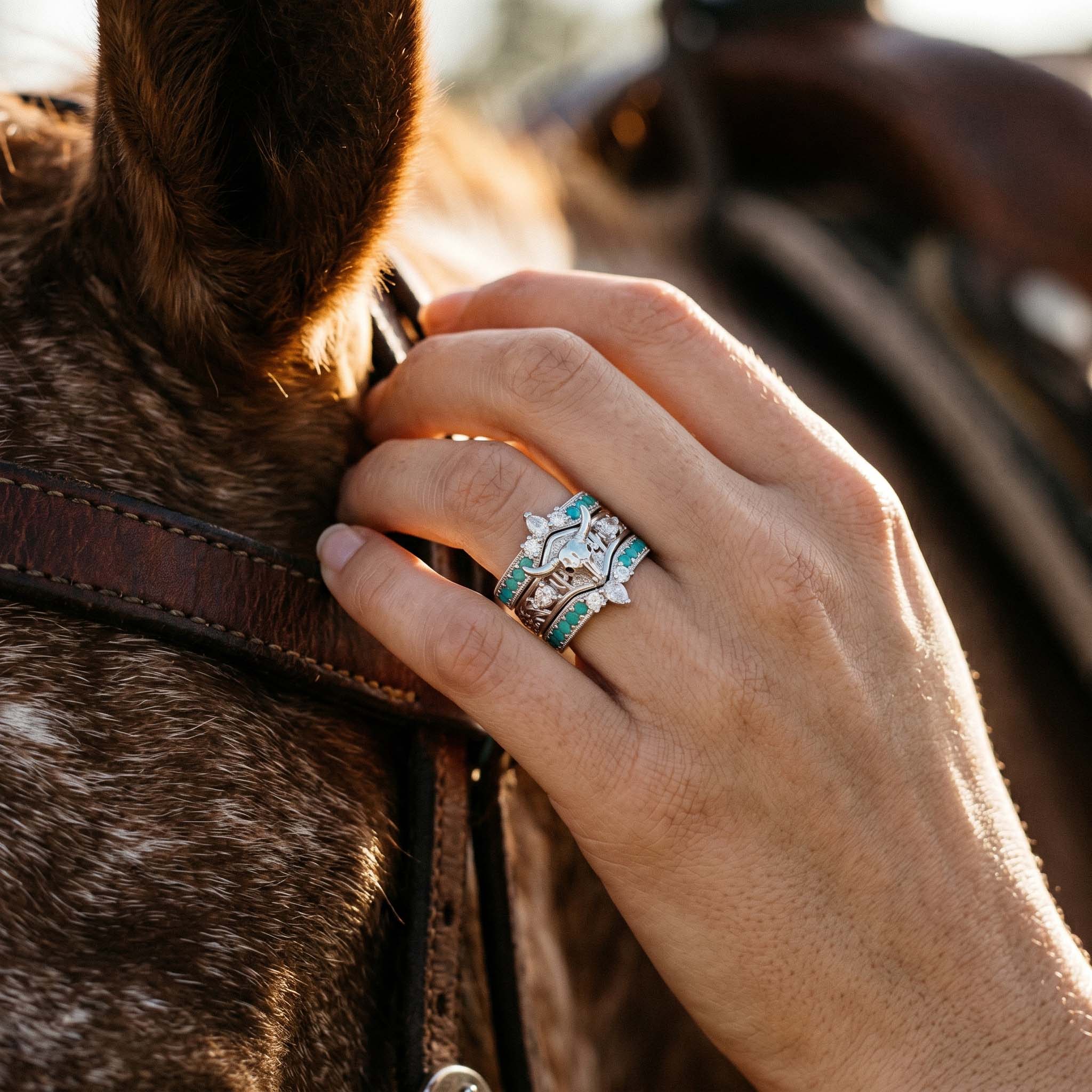 Longhorn Mesa Stacking Ring - Turquoise