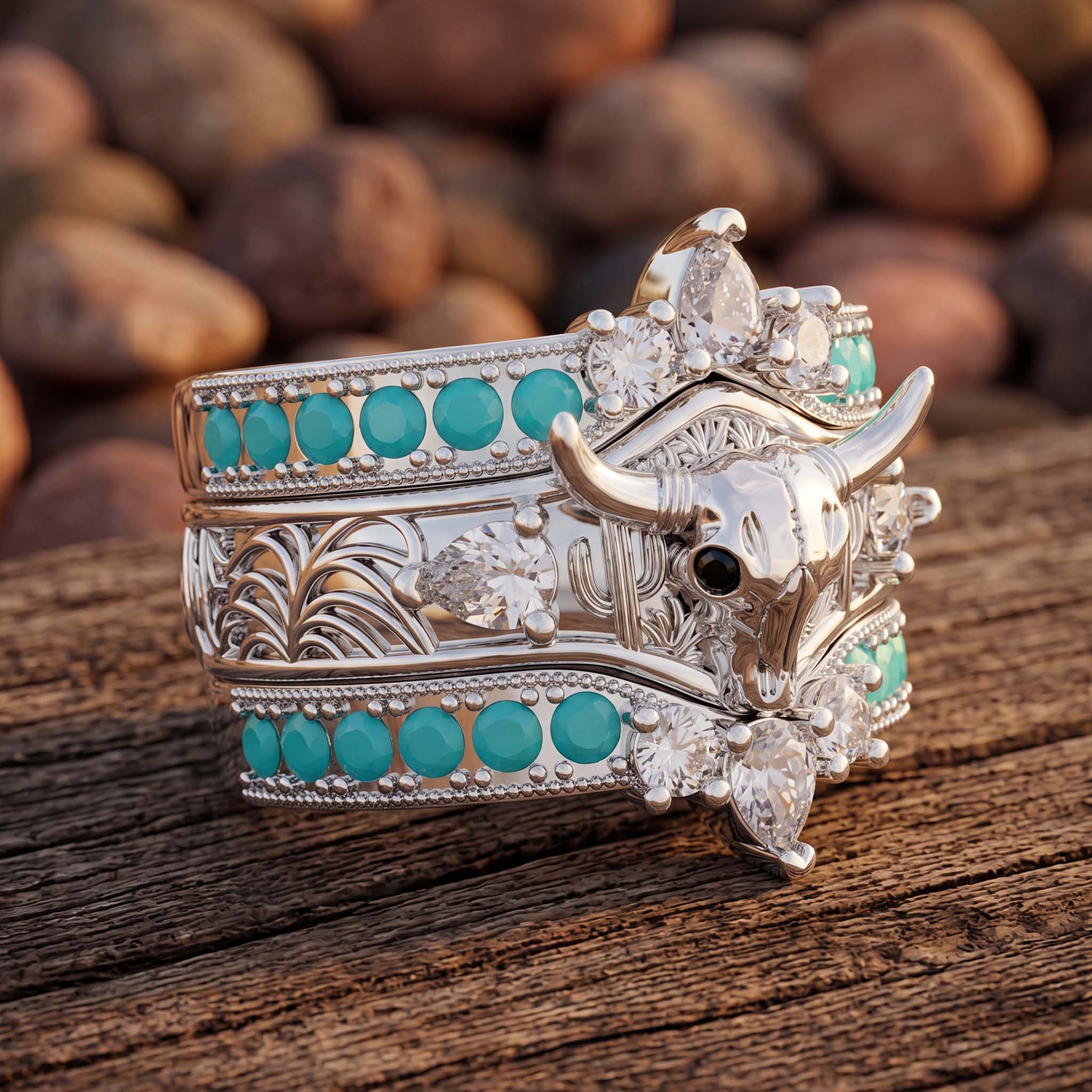 Longhorn Mesa Stacking Ring - Turquoise