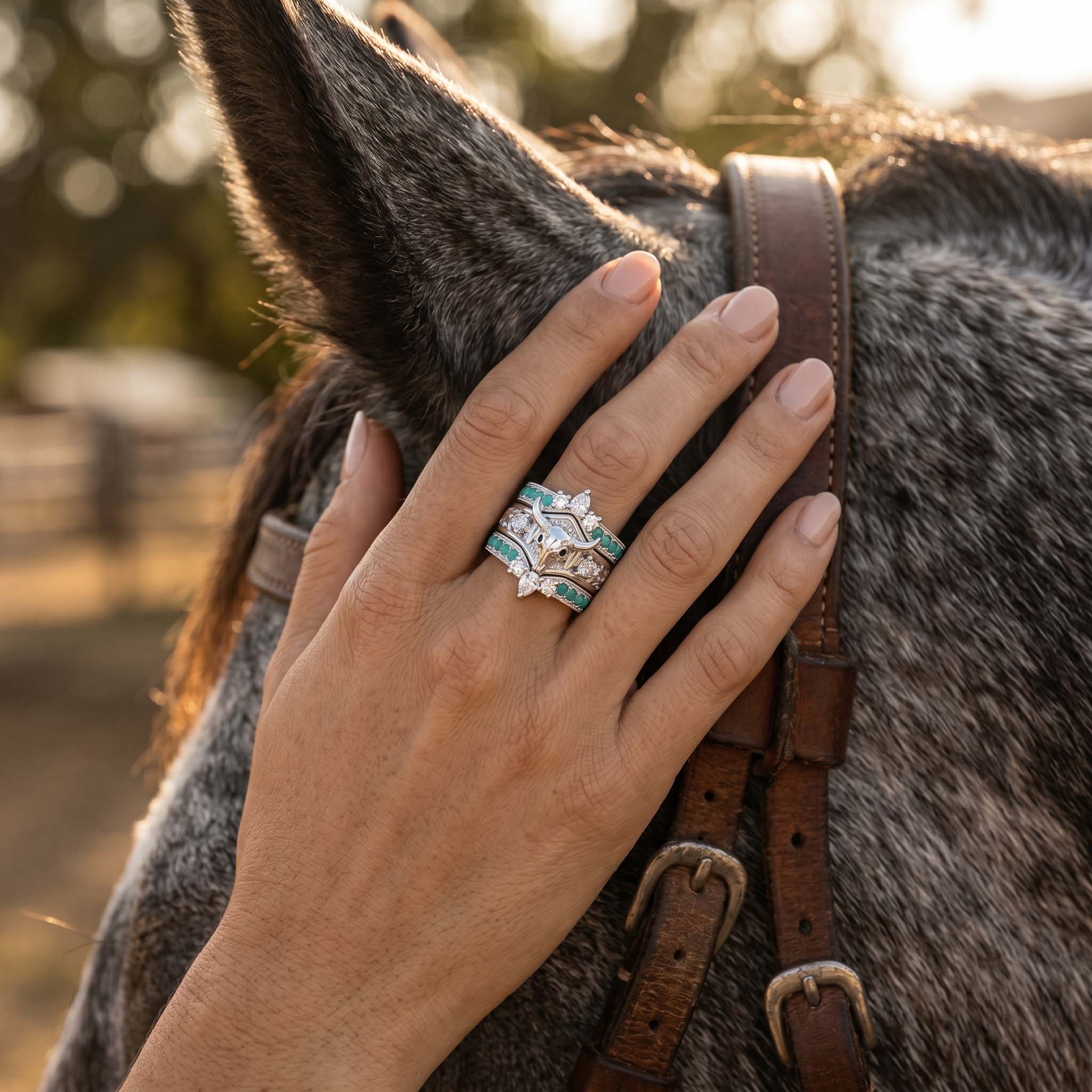 Longhorn Mesa Stacking Ring - Turquoise