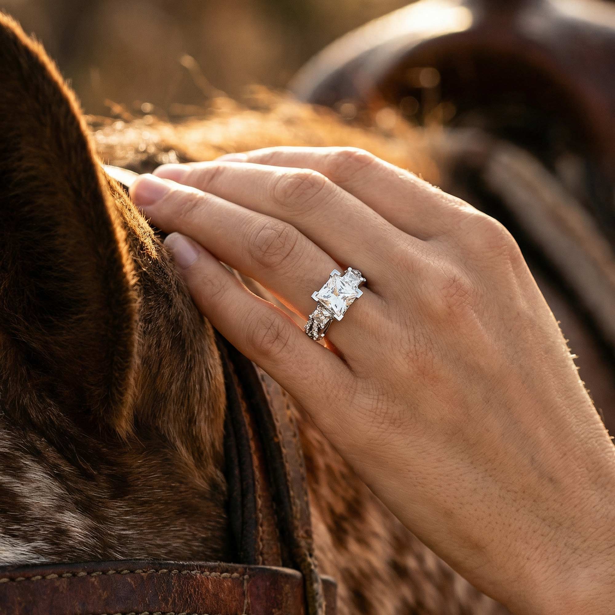 Love Rivet Ring - Moissanite