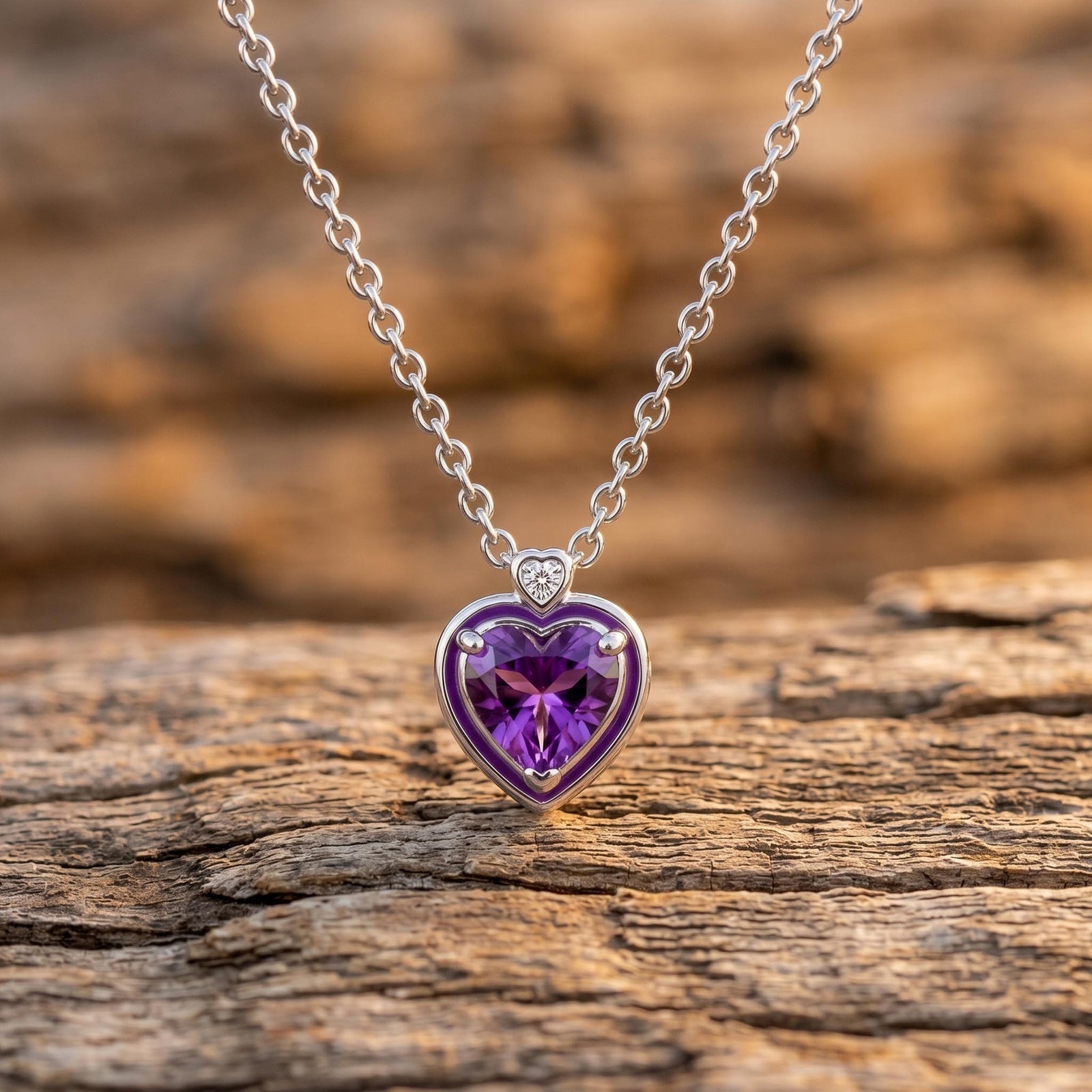 Loyal Heart Necklace - Amethyst