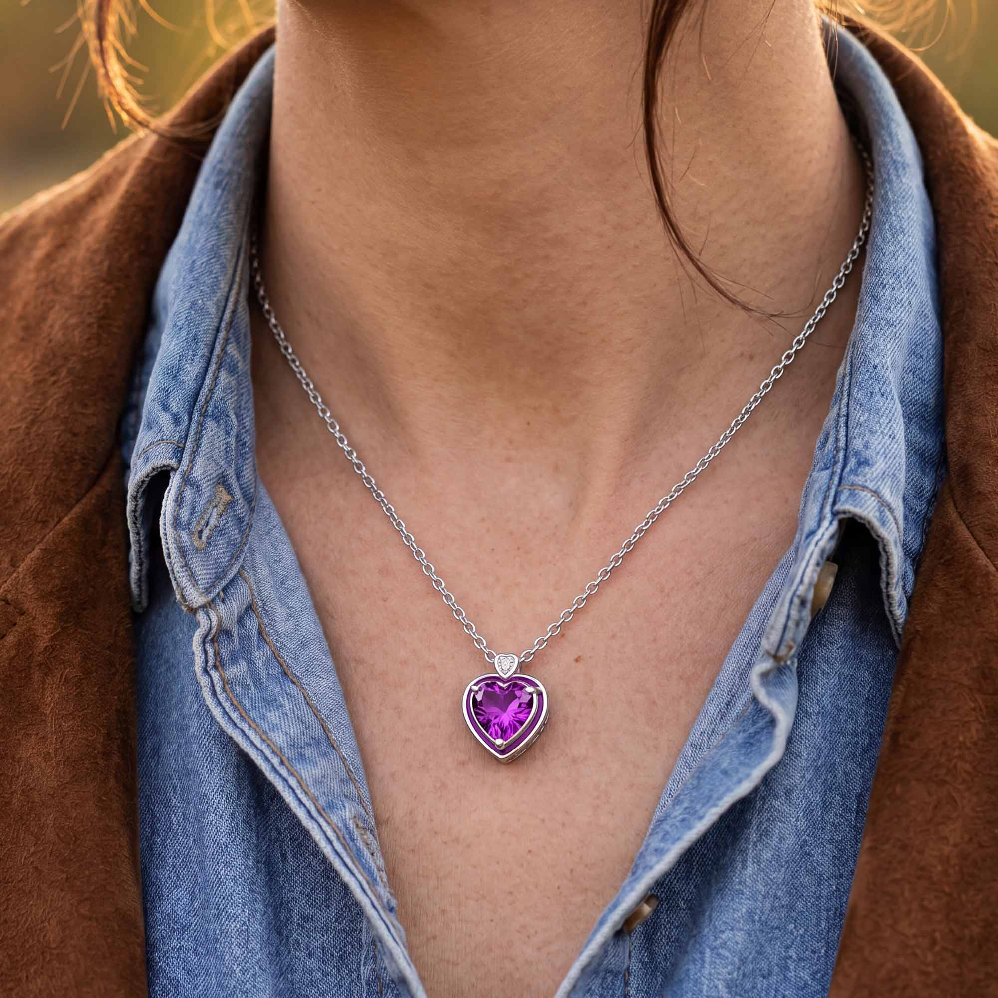 Loyal Heart Necklace - Amethyst