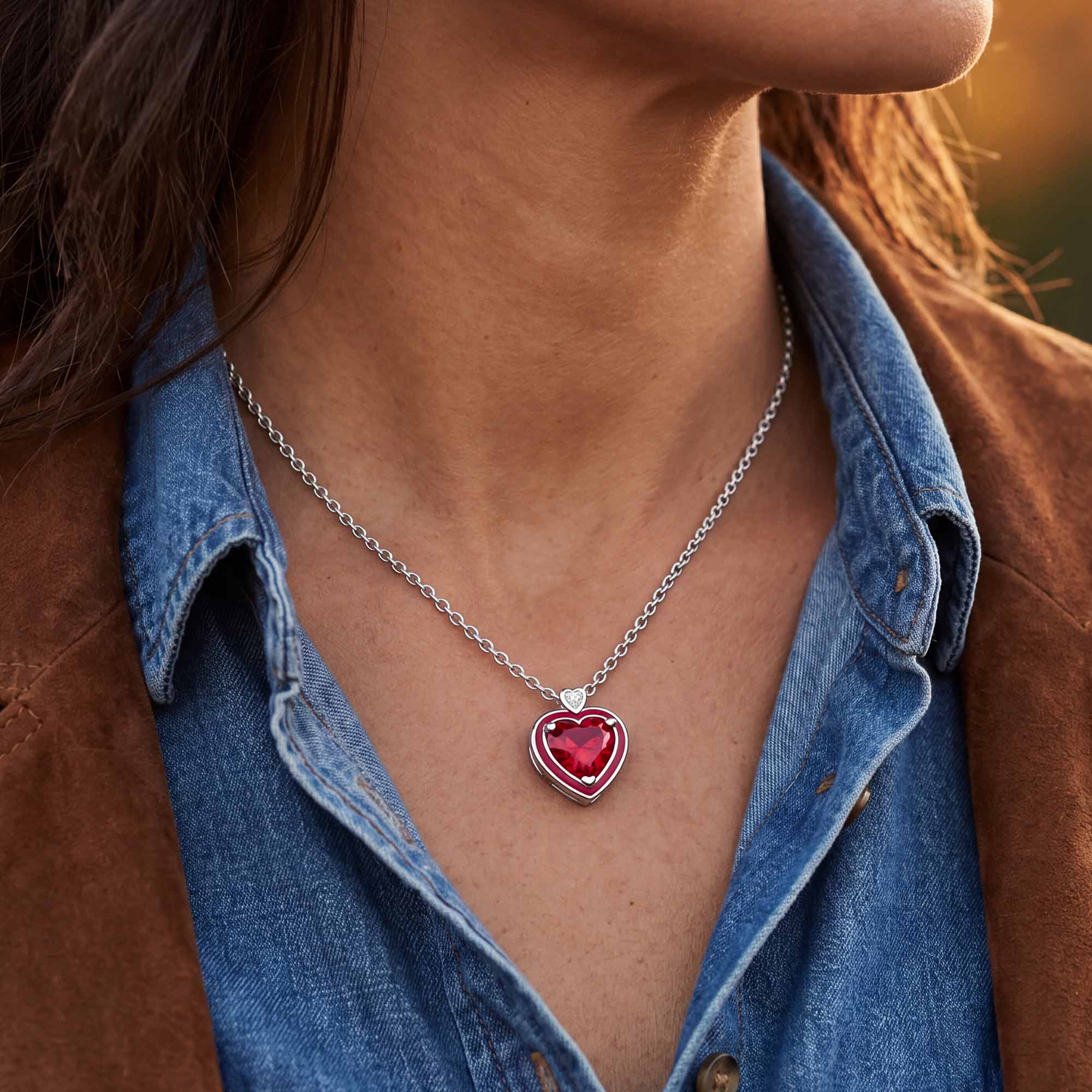 Loyal Heart Necklace - Ruby