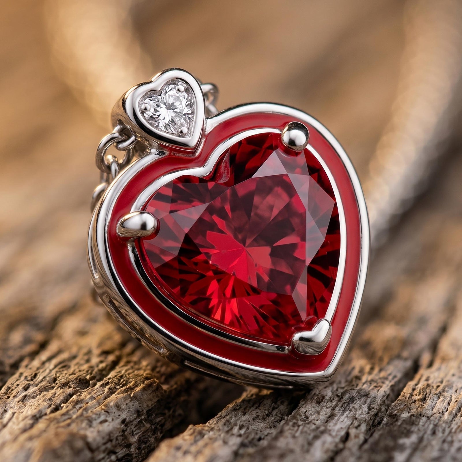Loyal Heart Necklace - Ruby