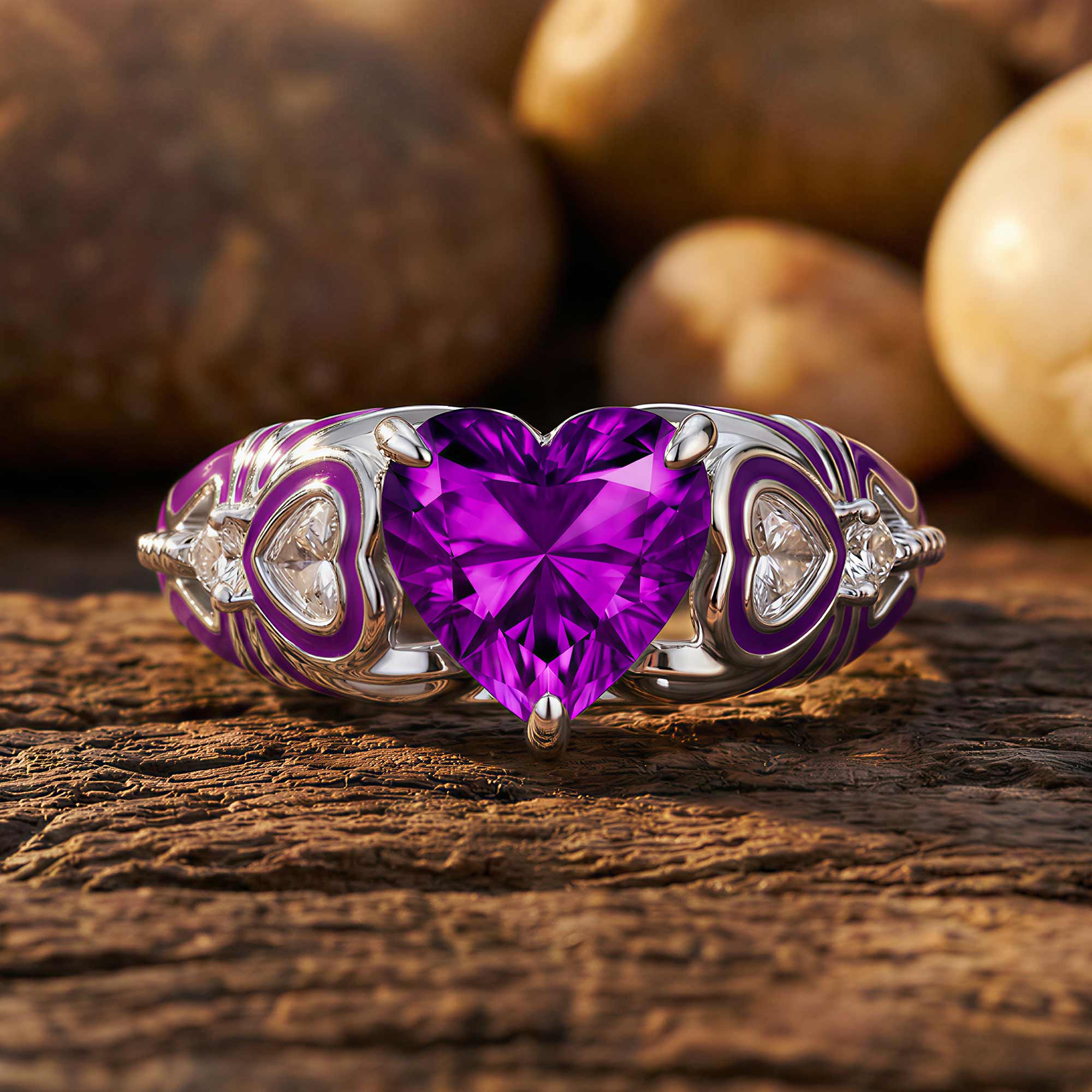 Loyal Heart Ring - Amethyst