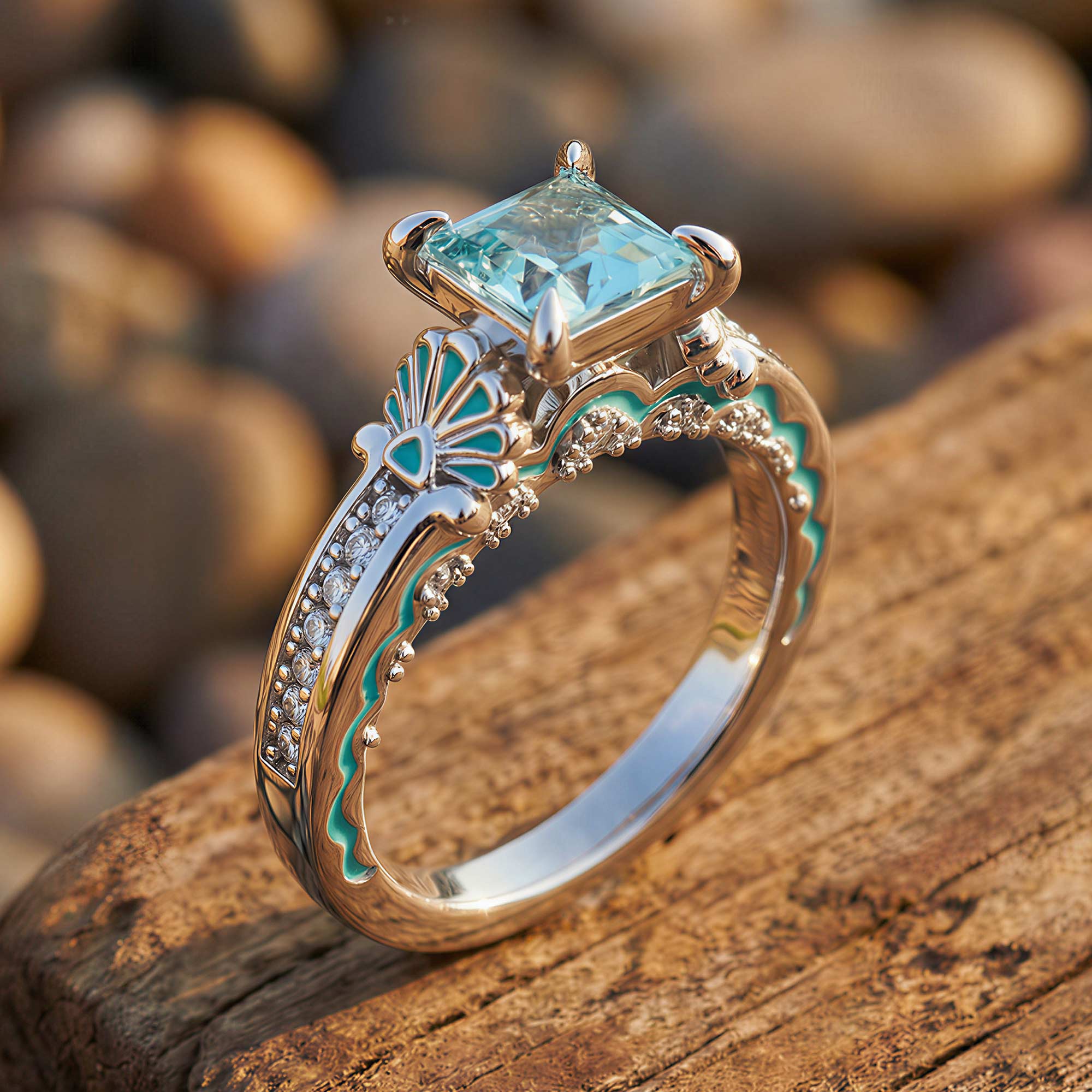 Lumen Crest Ring - Aquamarine