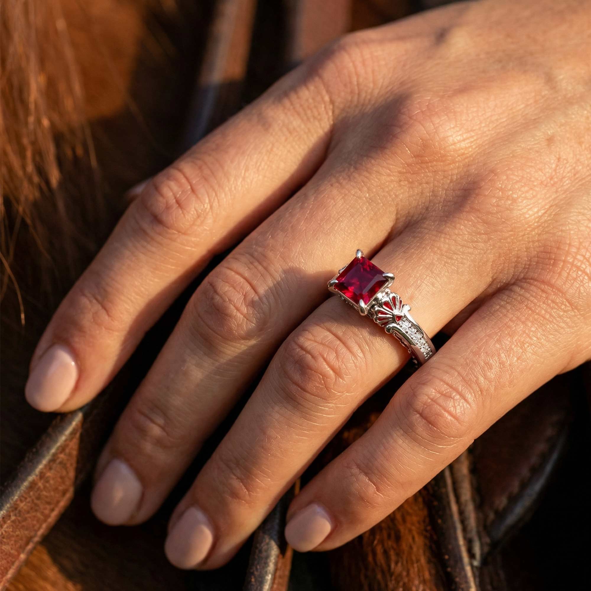 Lumen Crest Ring - Ruby