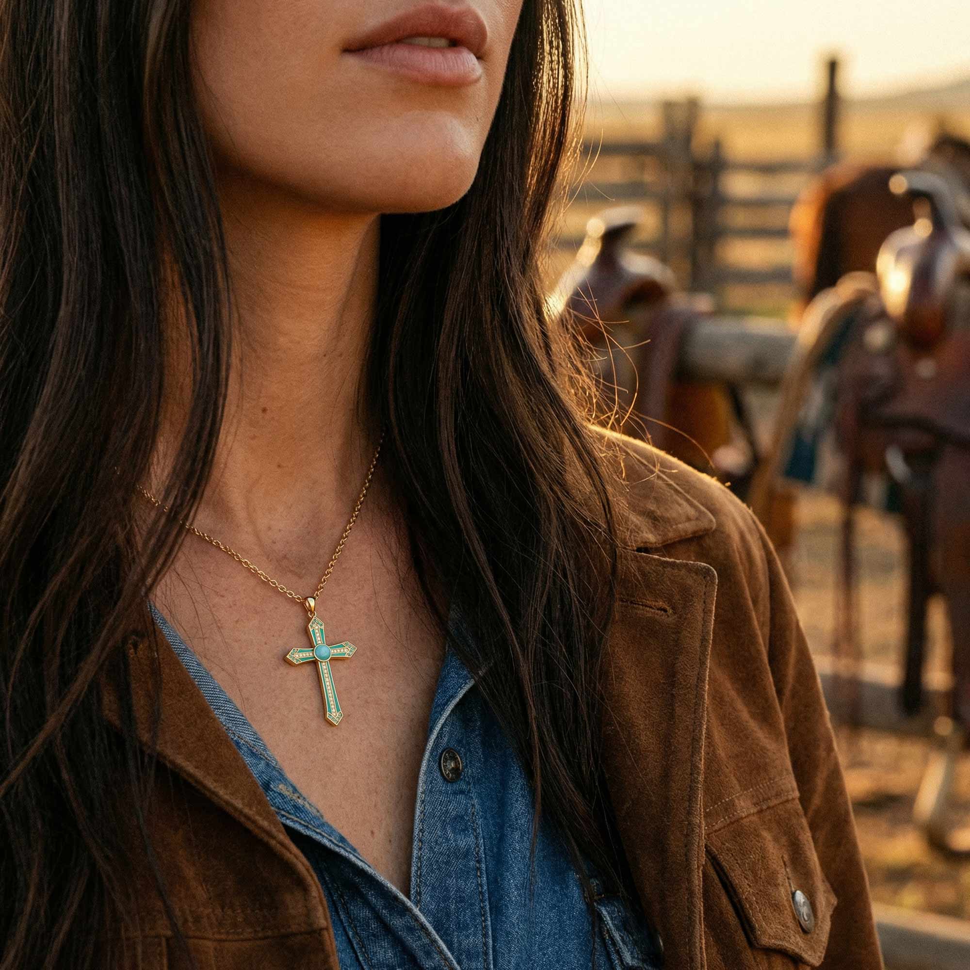 Meridian Lumen Cross Necklace