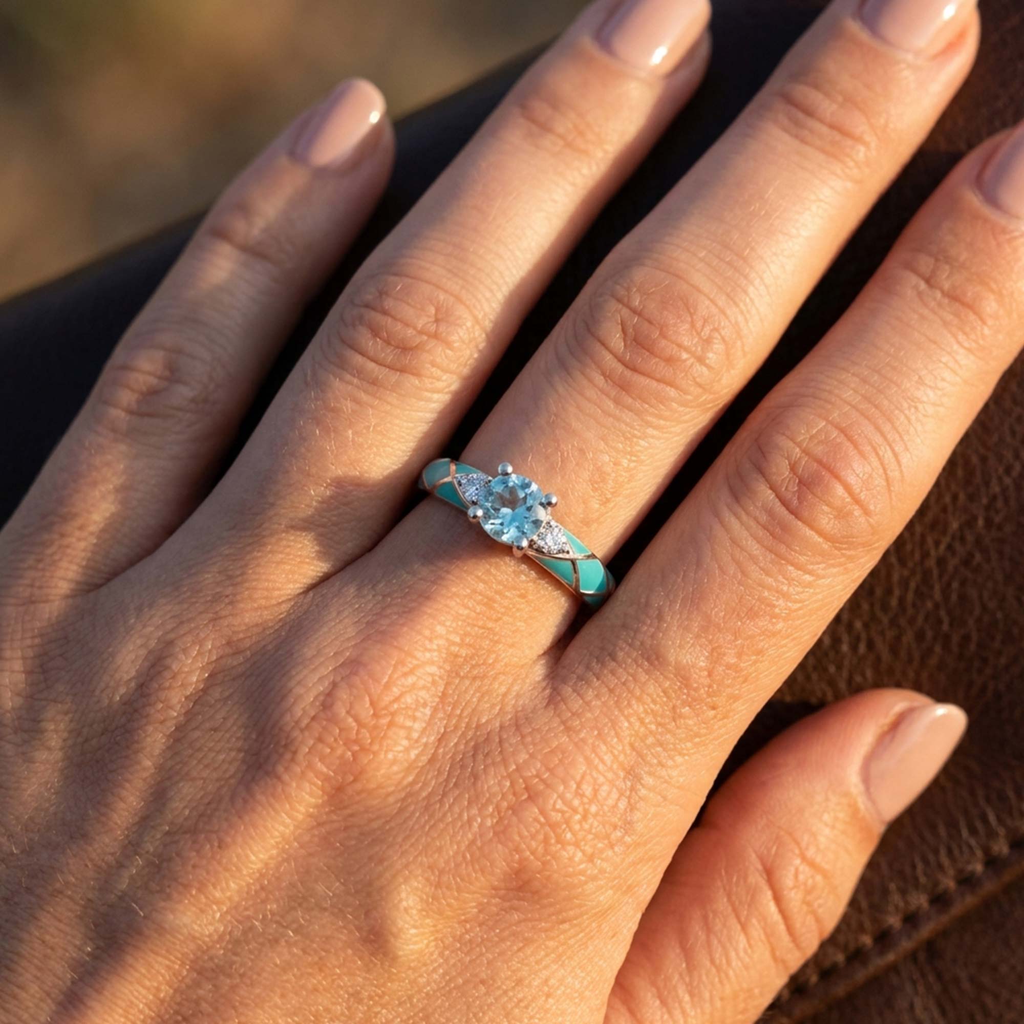 Mirage Coil Ring - Aquamarine