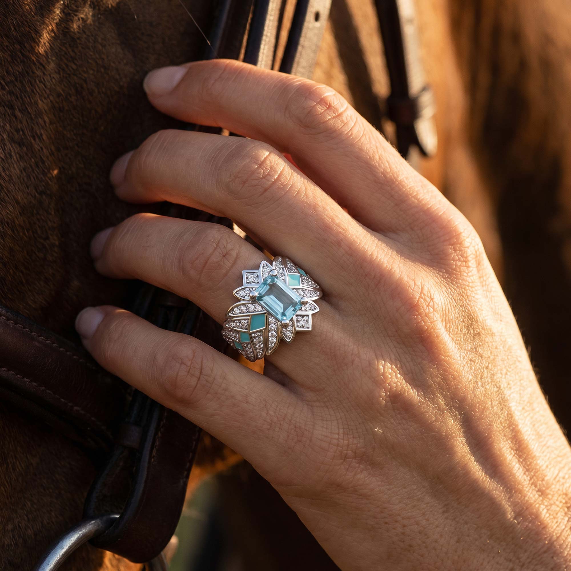 Nautical Starlight Ring - Aquamarine