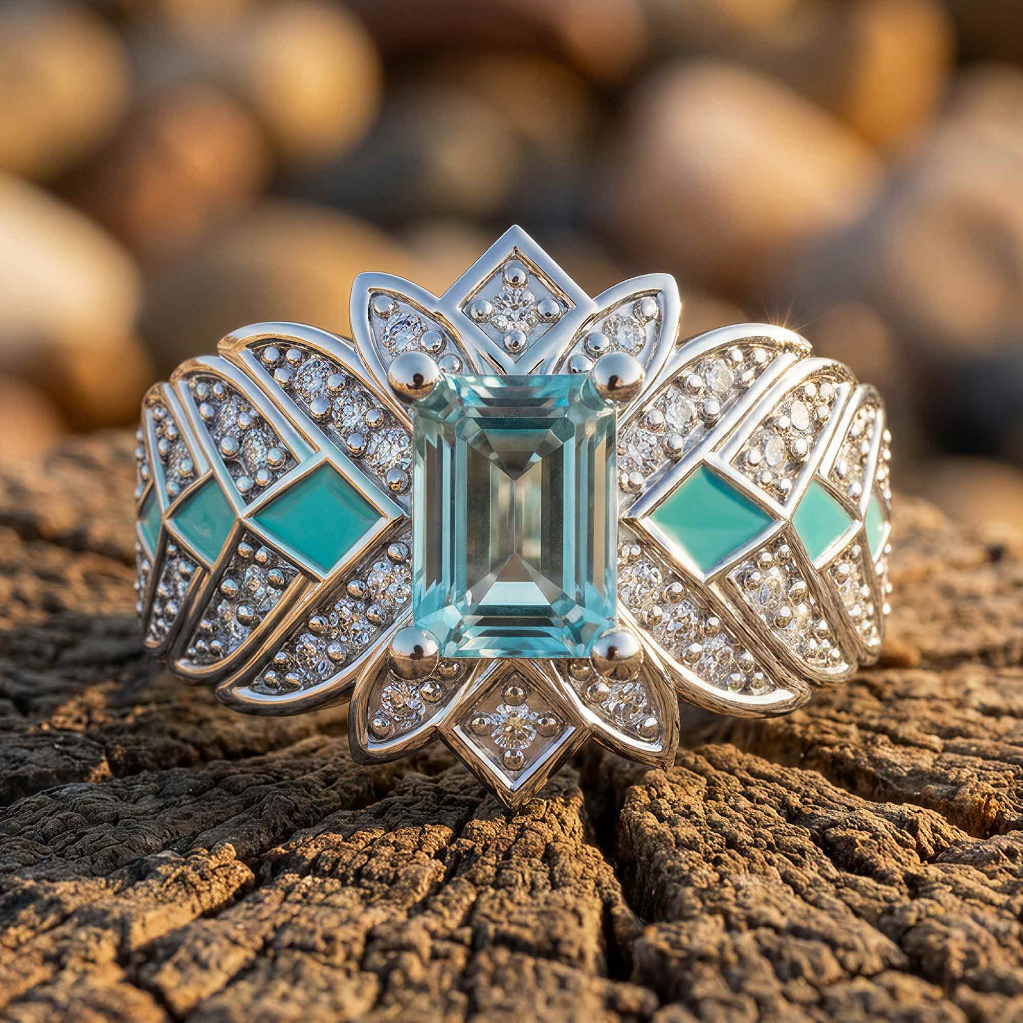 Nautical Starlight Ring - Aquamarine