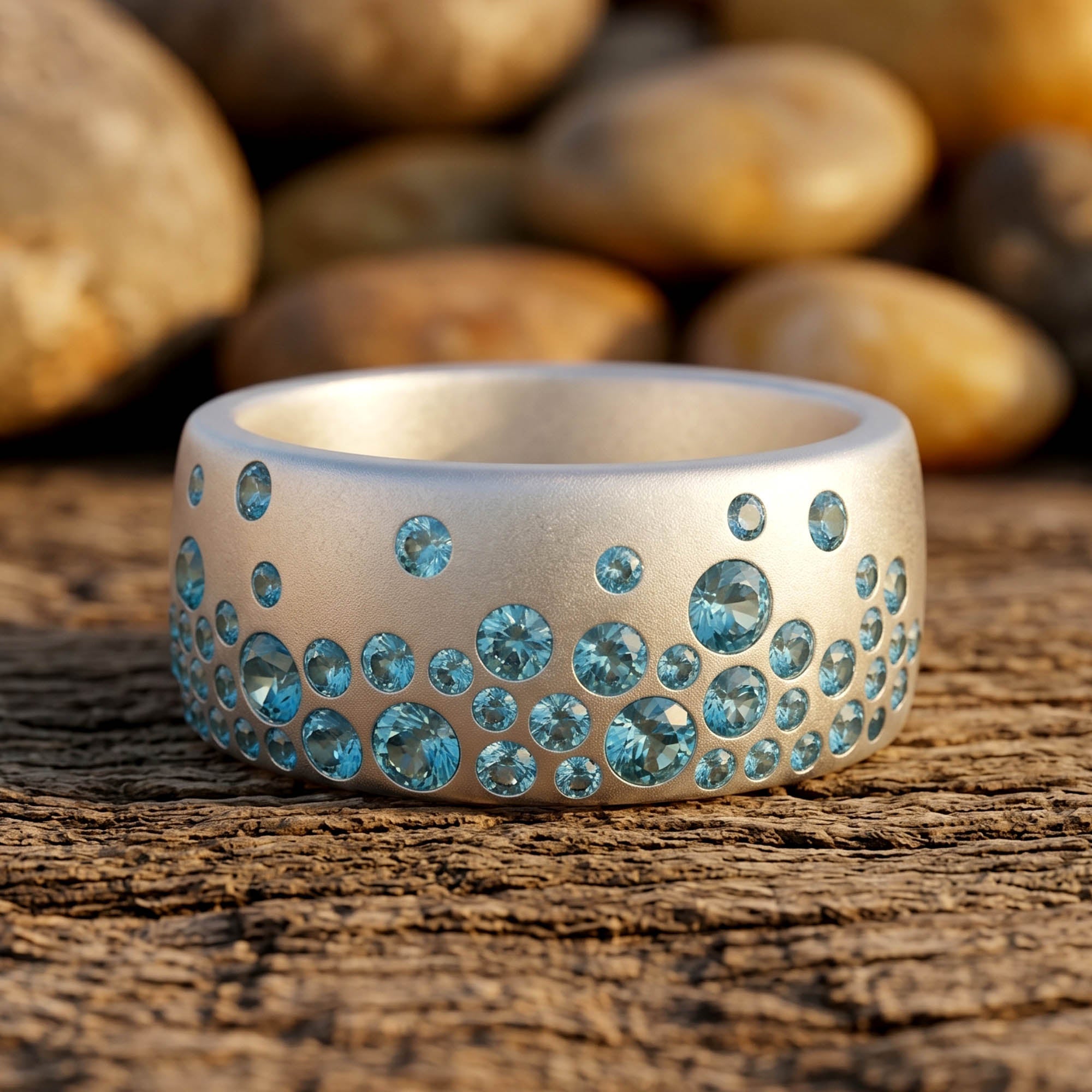 Nebula Drop Ring - Aquamarine