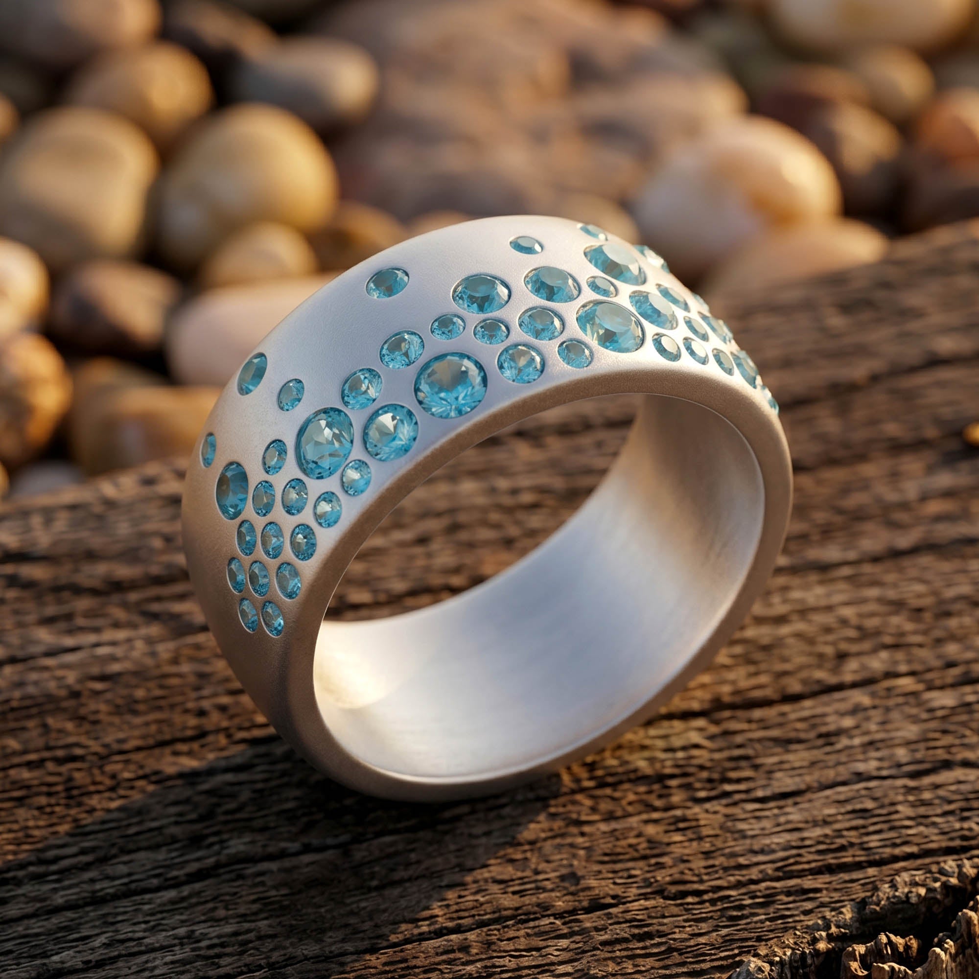 Nebula Drop Ring - Aquamarine