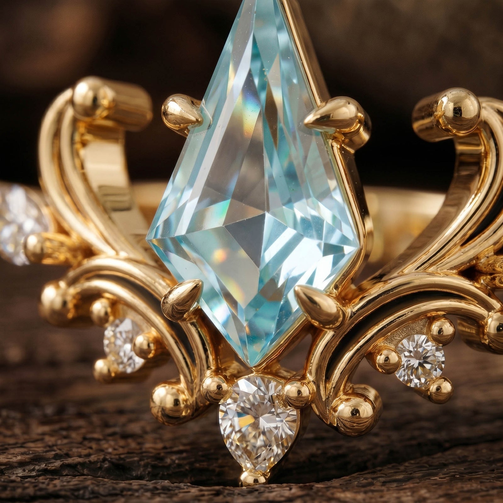 Ocean Crown Ring - Aquamarine