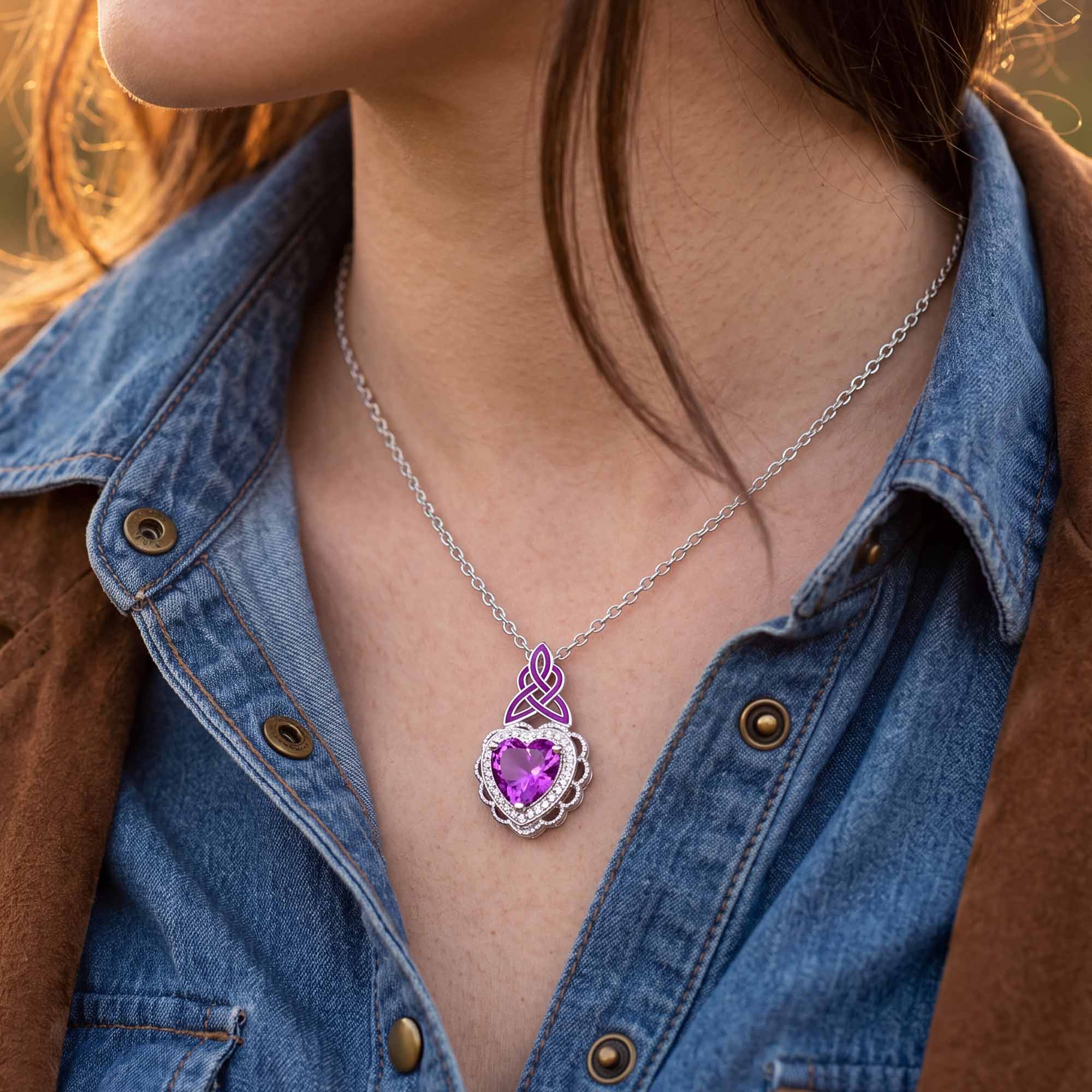 Ocean Heart Necklace - Amethyst