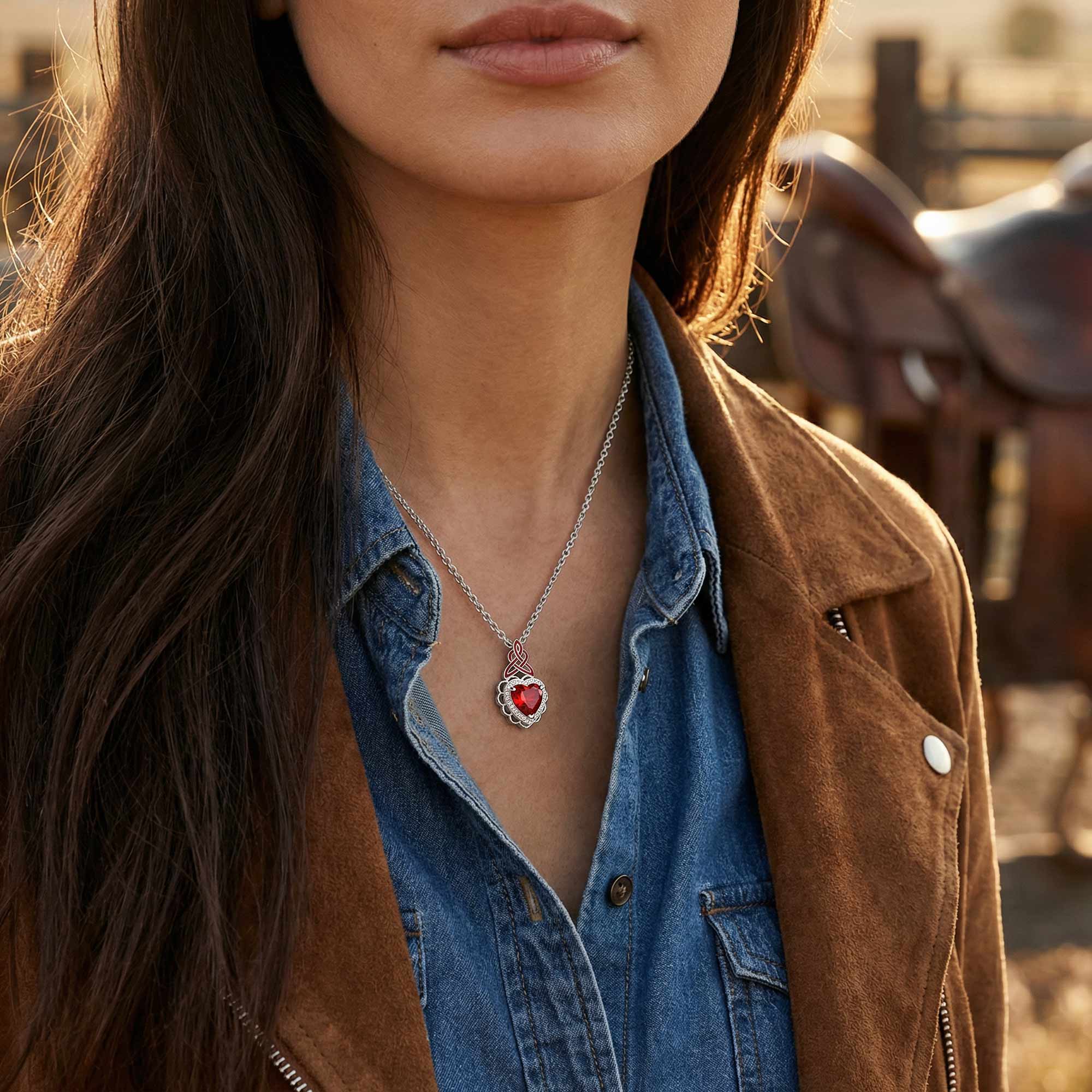 Ocean Heart Necklace - Ruby
