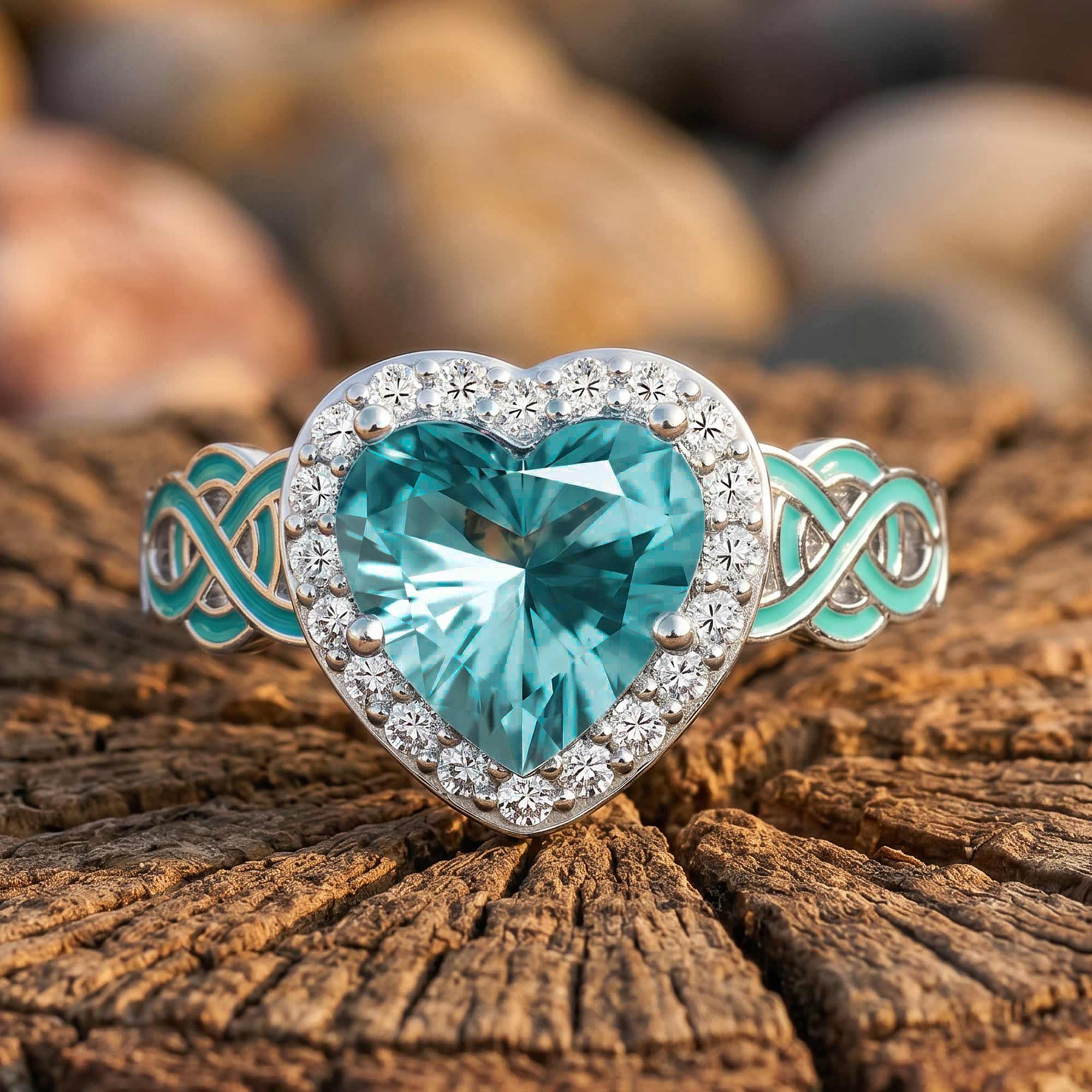 Ocean Heart Ring - Aquamarine