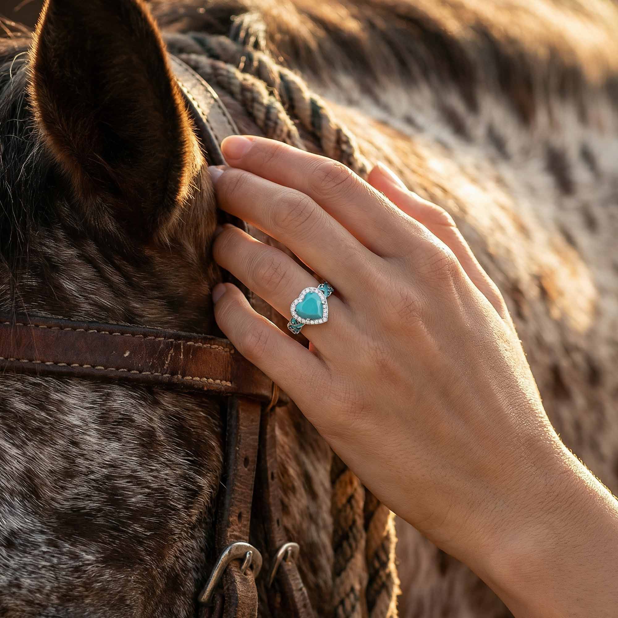 Ocean Heart Ring - Turquoise