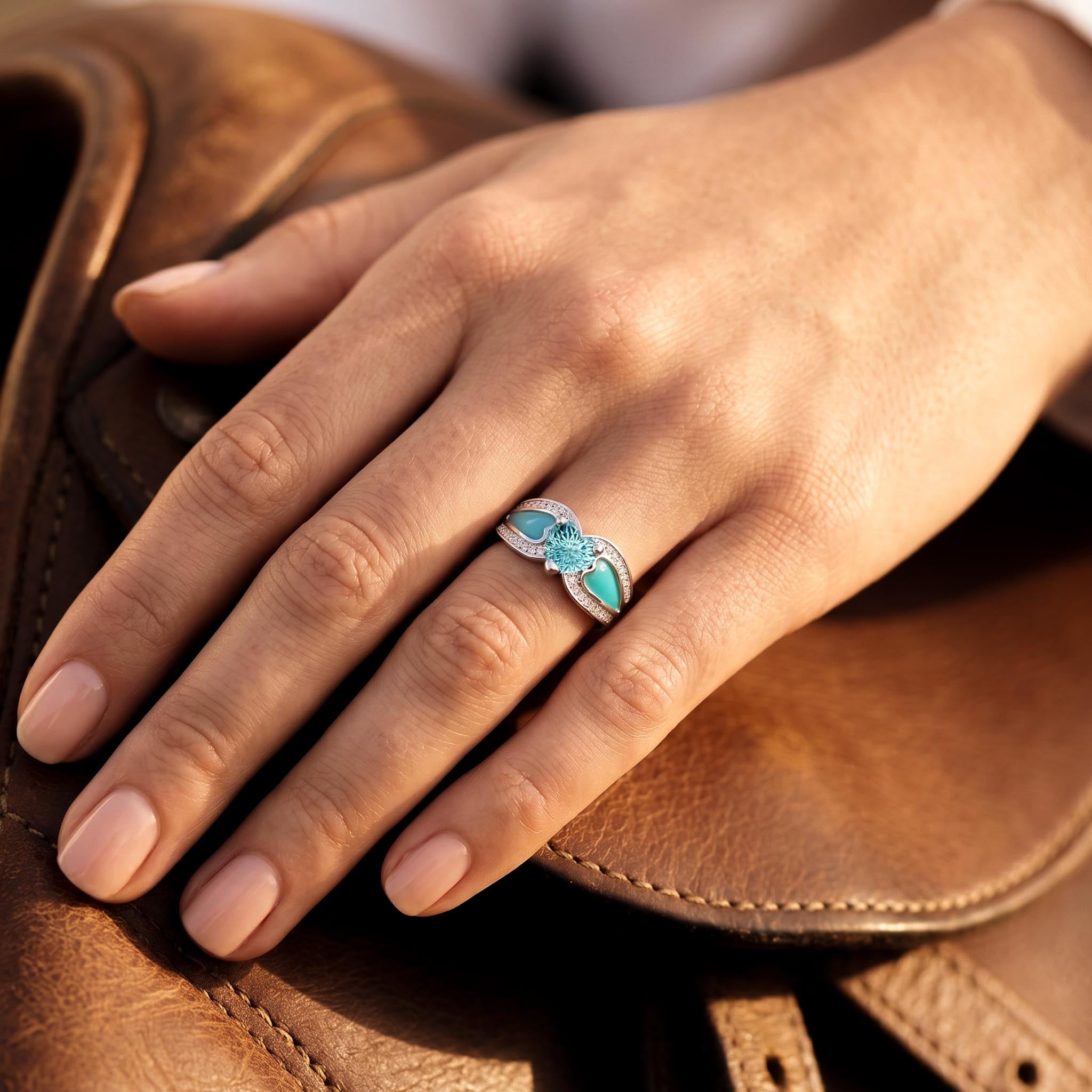 Orya Embrace Ring - Aquamarine