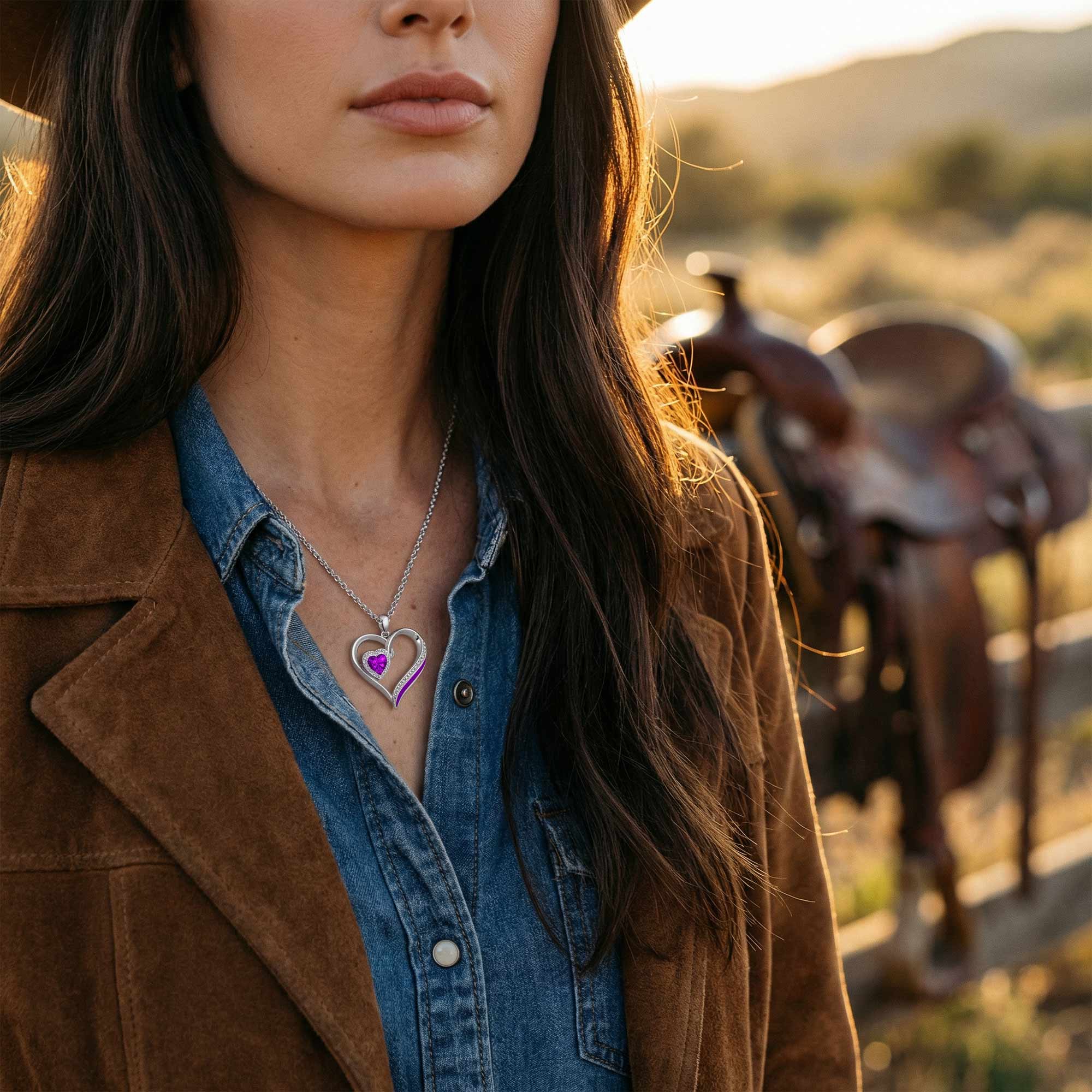 Passion Heart Necklace - Amethyst