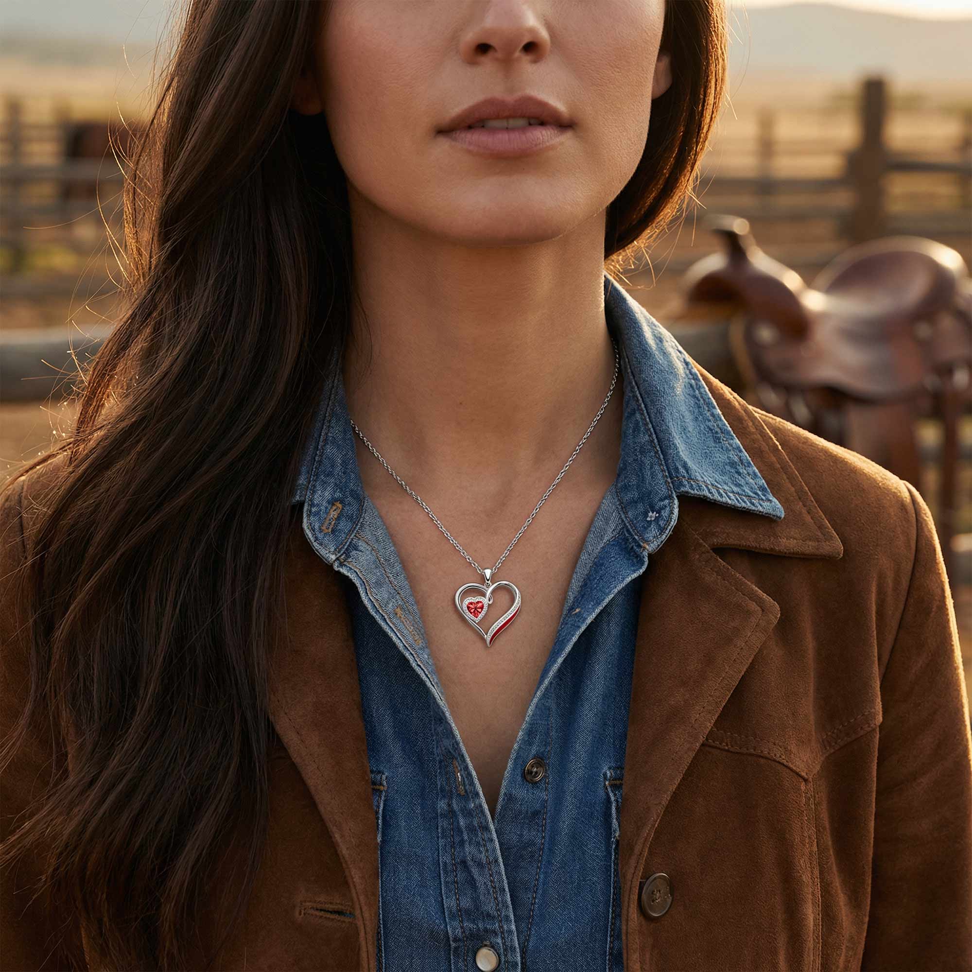 Passion Heart Necklace - Ruby