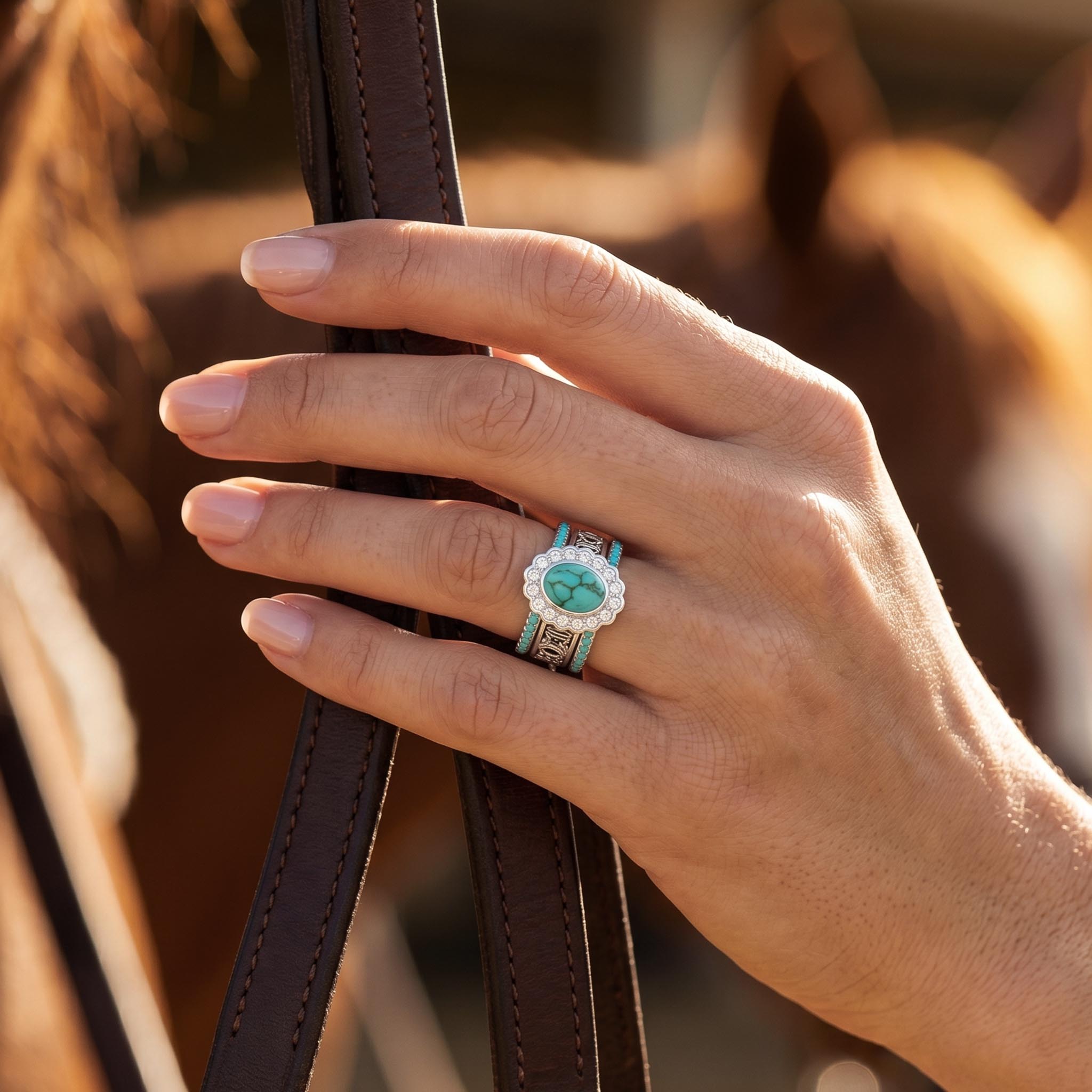 Prairie Bloom Stacking Ring - Turquoise