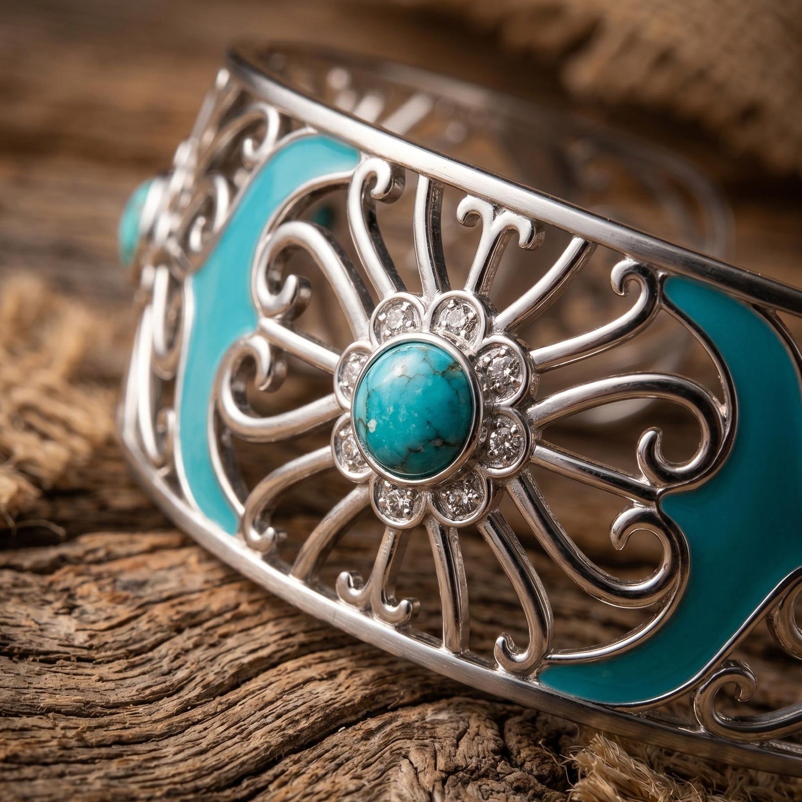 Prairie Flower Cuff Bracelet - Turquoise