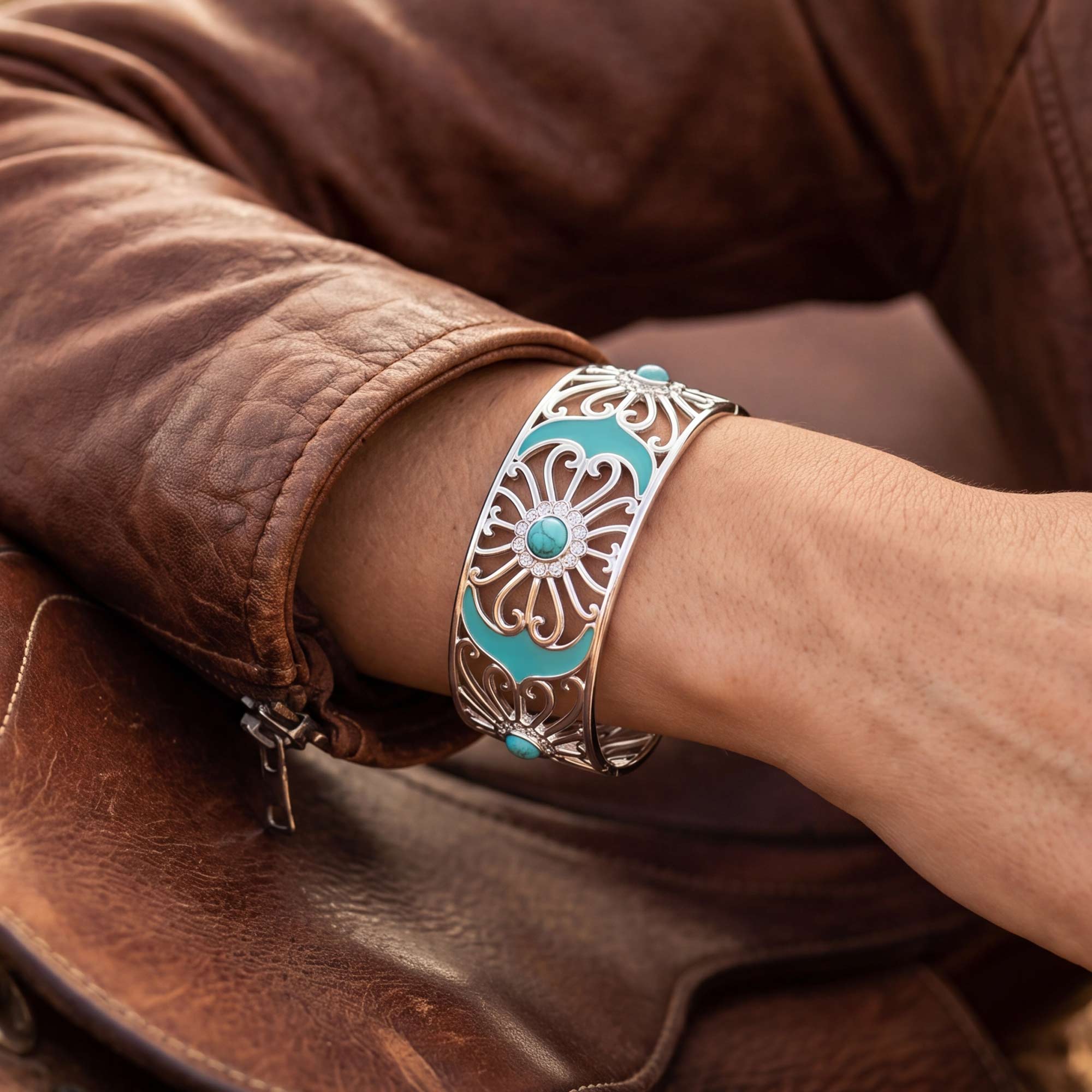 Prairie Flower Cuff Bracelet - Turquoise