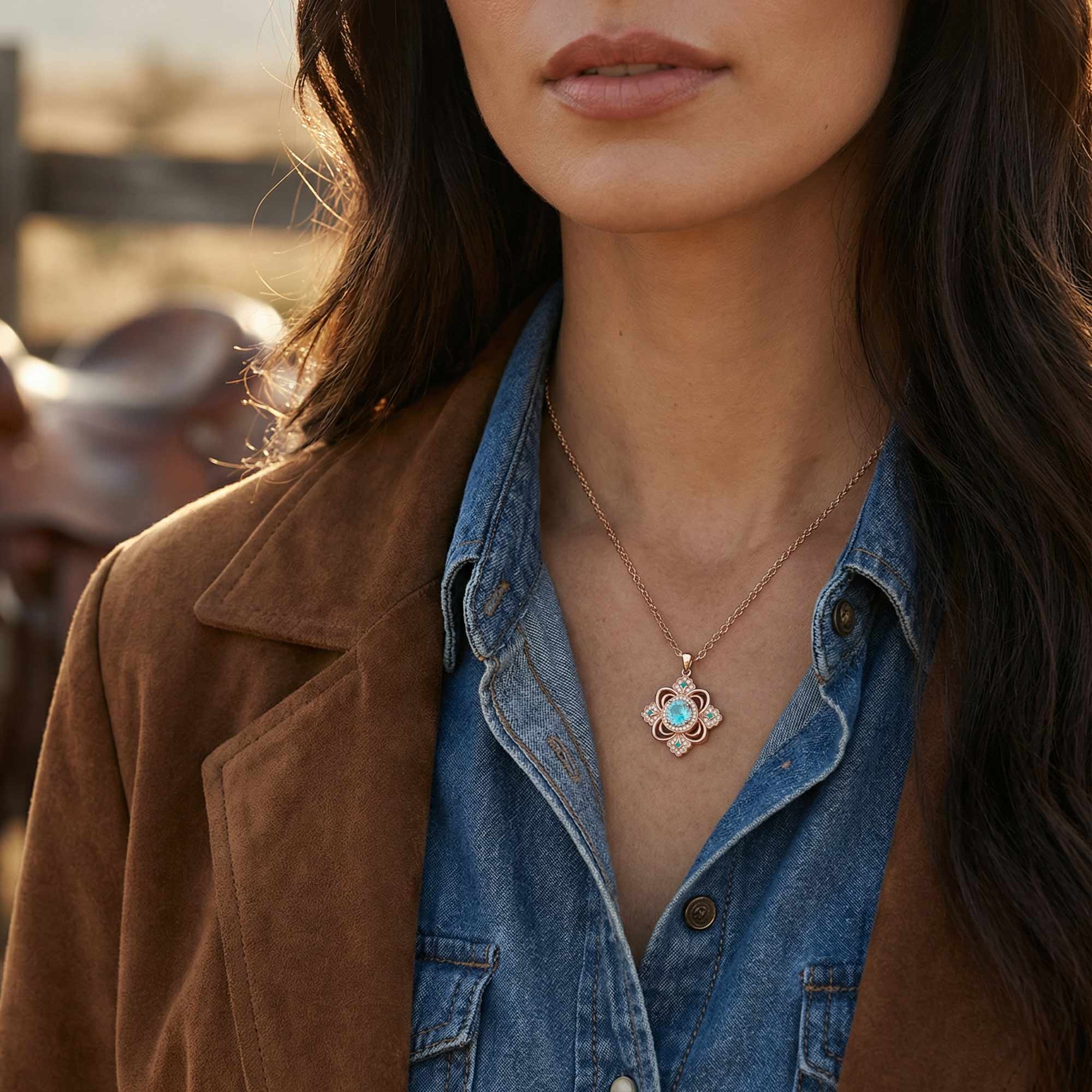 Prairie Insignia Necklace - Aquamarine