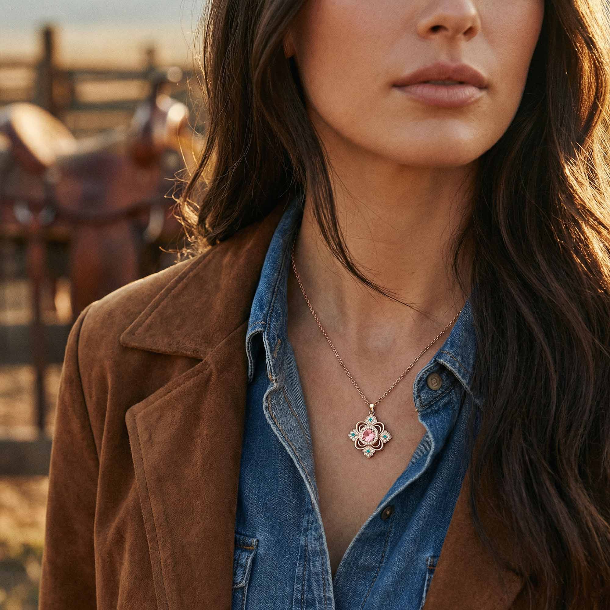 Prairie Insignia Necklace - Rose Quartz