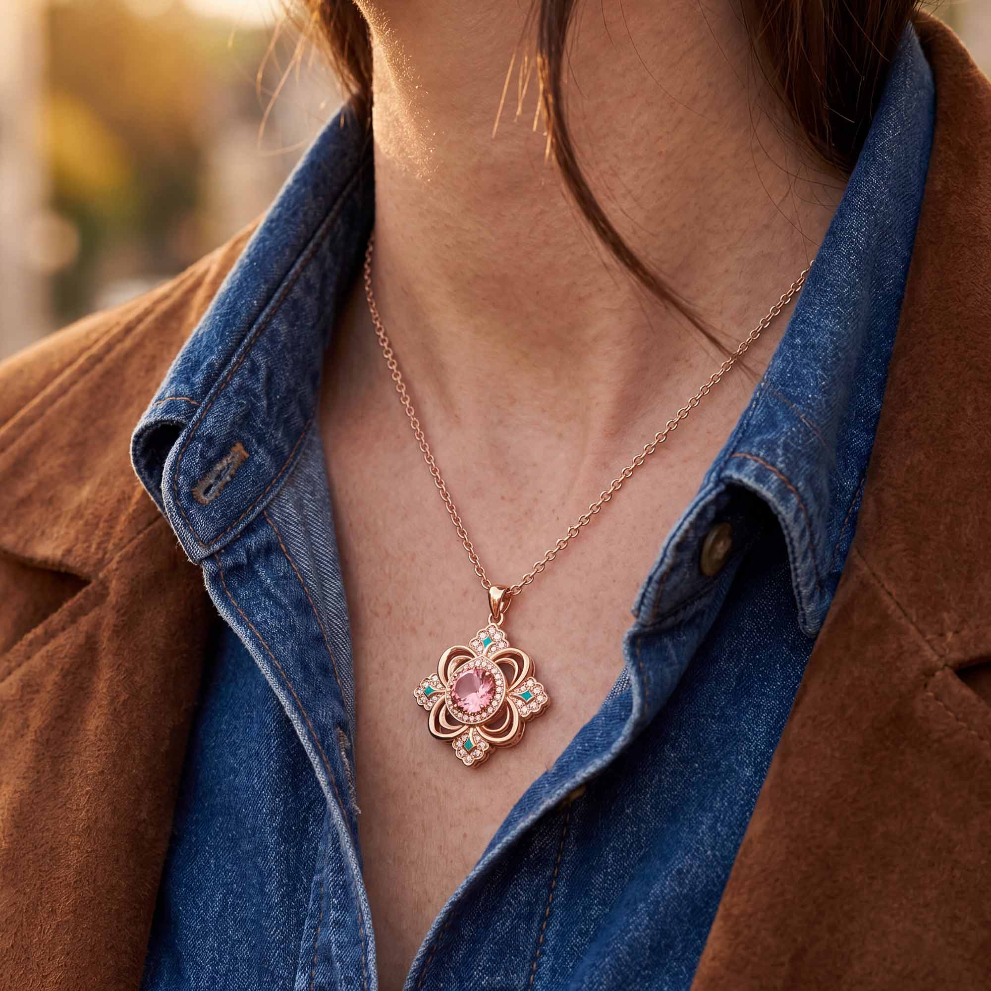 Prairie Insignia Necklace - Rose Quartz