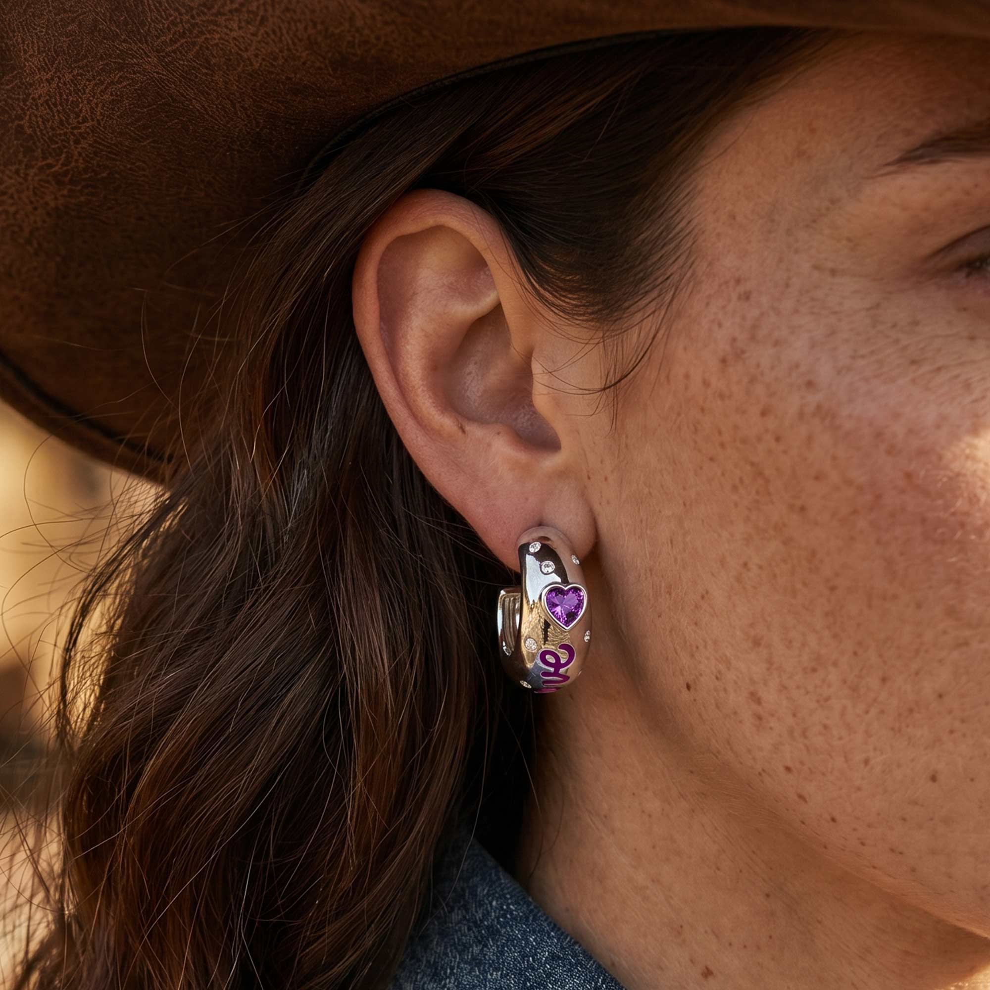 Promise Love Earrings - Amethyst
