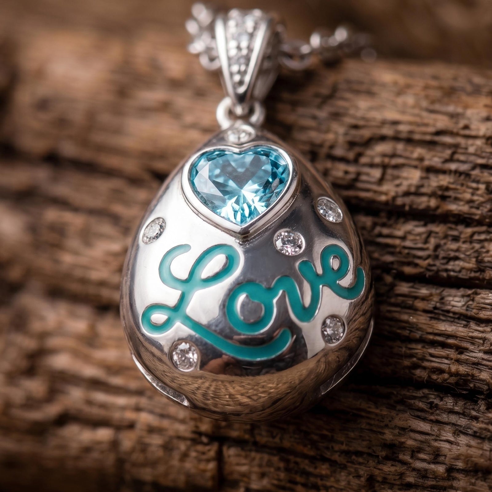 Promise Love Necklace - Aquamarine