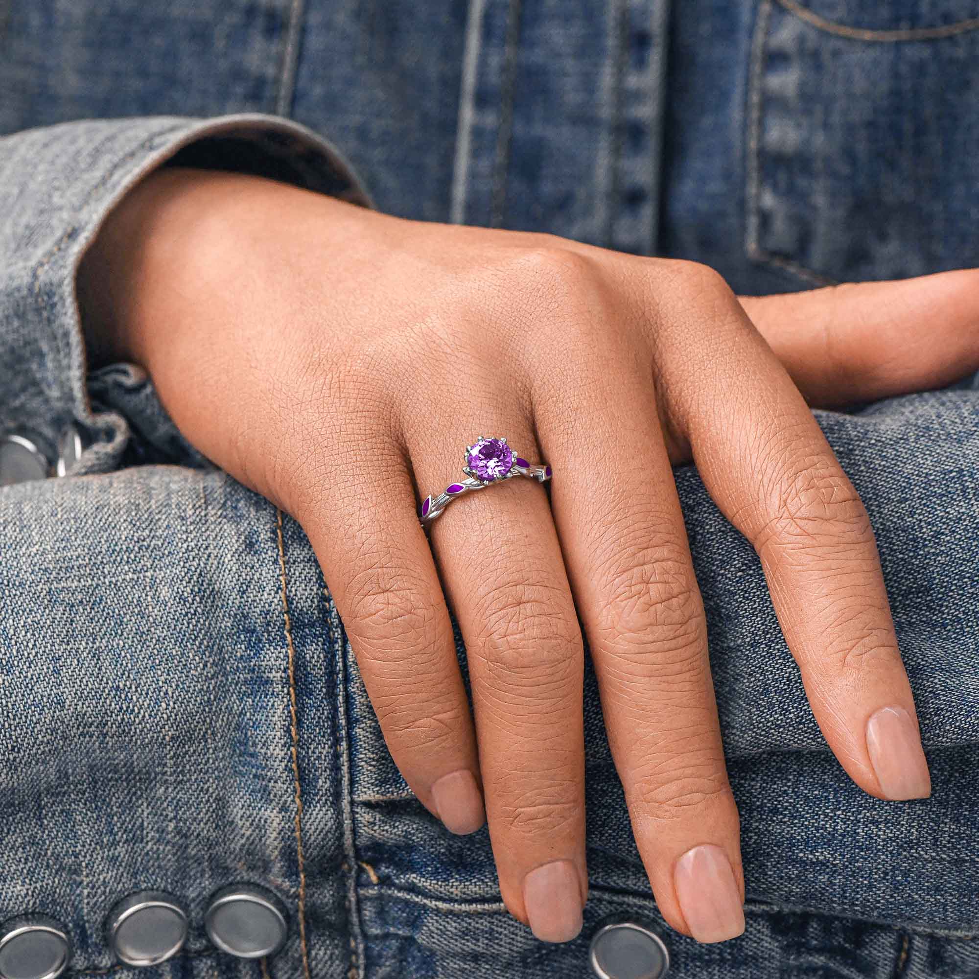 Promise Rose Ring - Amethyst